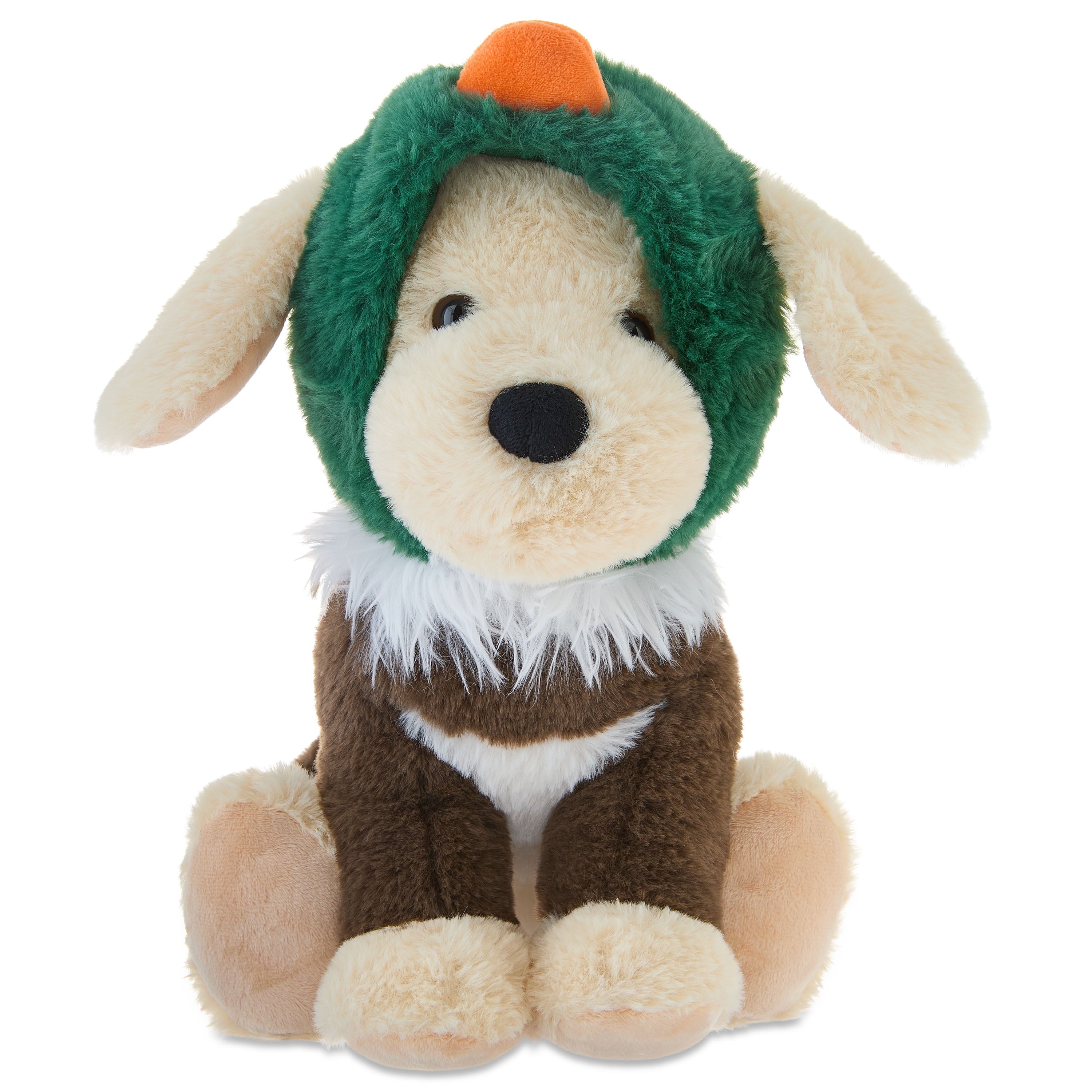 Medium Dog Plush in Duck Costume, Brown and Green, 13", Easter by Way To Celebrate