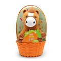 Brown Horse Plush Prefilled Easter Basket, by Megatoys