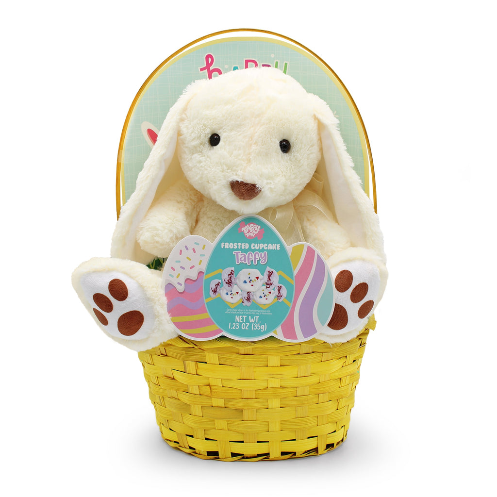 Tan Floppy Ear Bunny Plush Prefilled Easter Basket, by Megatoys