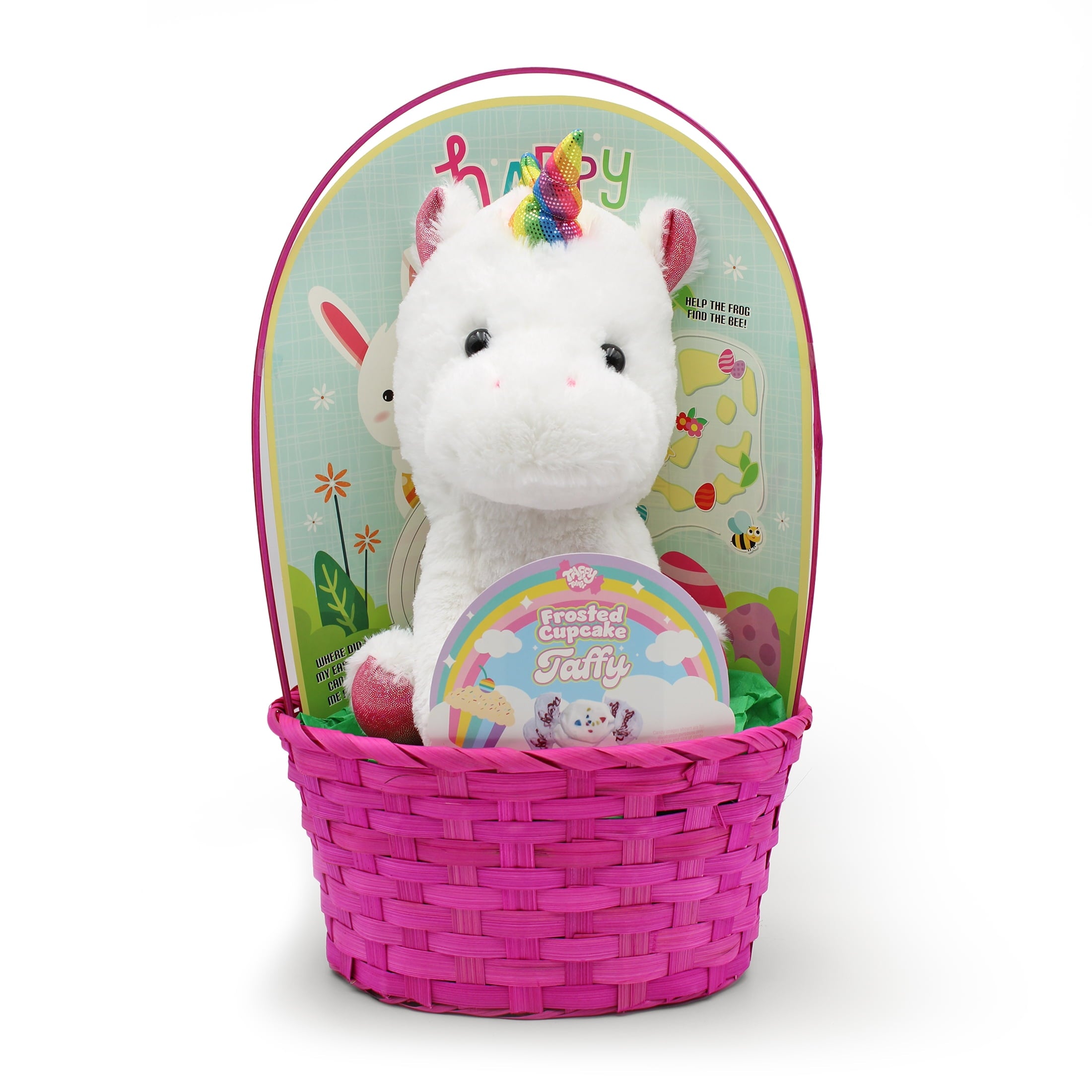 Unicorn Plush Prefilled Easter Basket, by Megatoys