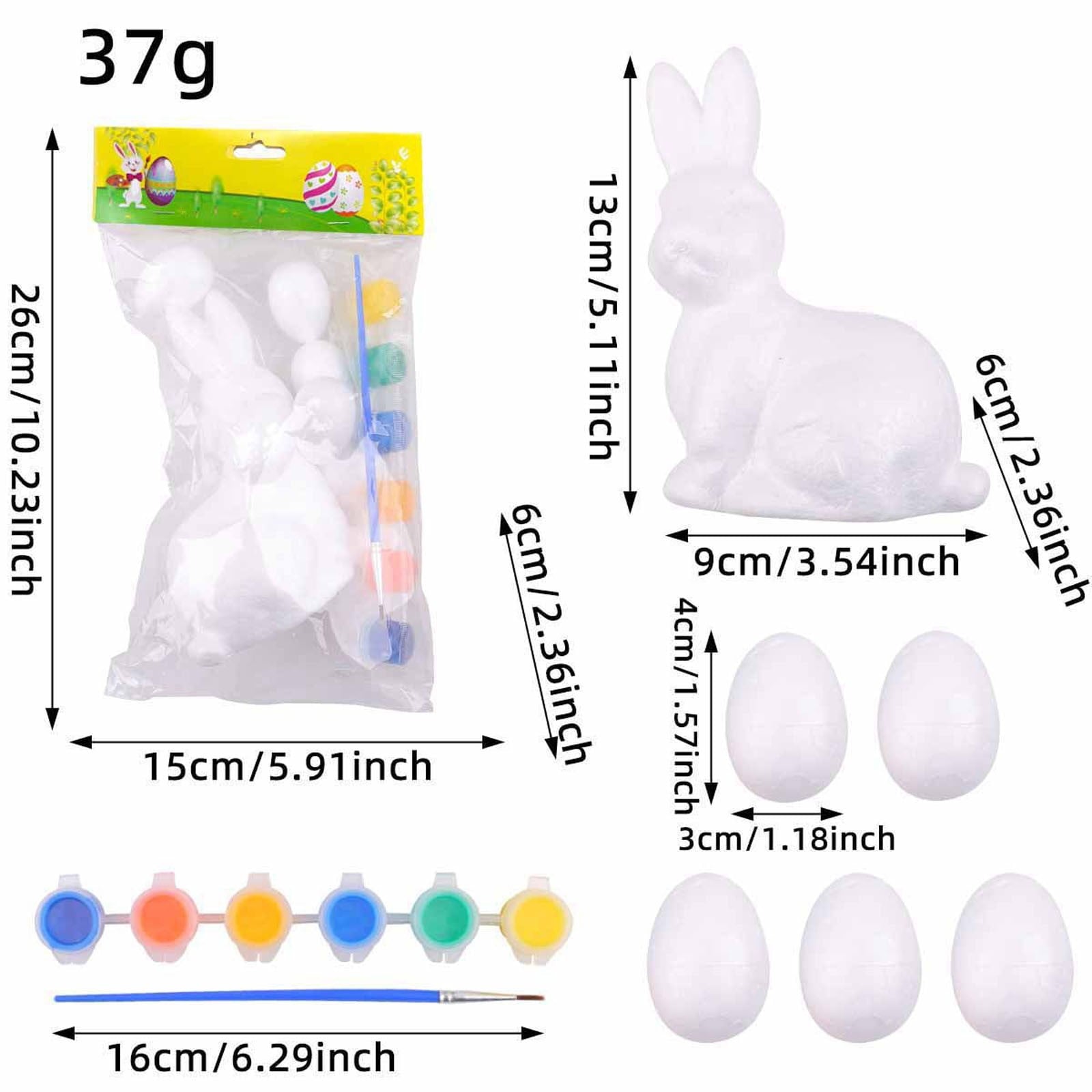 Moocorvic Easter Eggs Painting Kit White Paintable Decorated Egg with Palette and Brushes for Girls and Boys, Art DIY Craft Toys Gifts