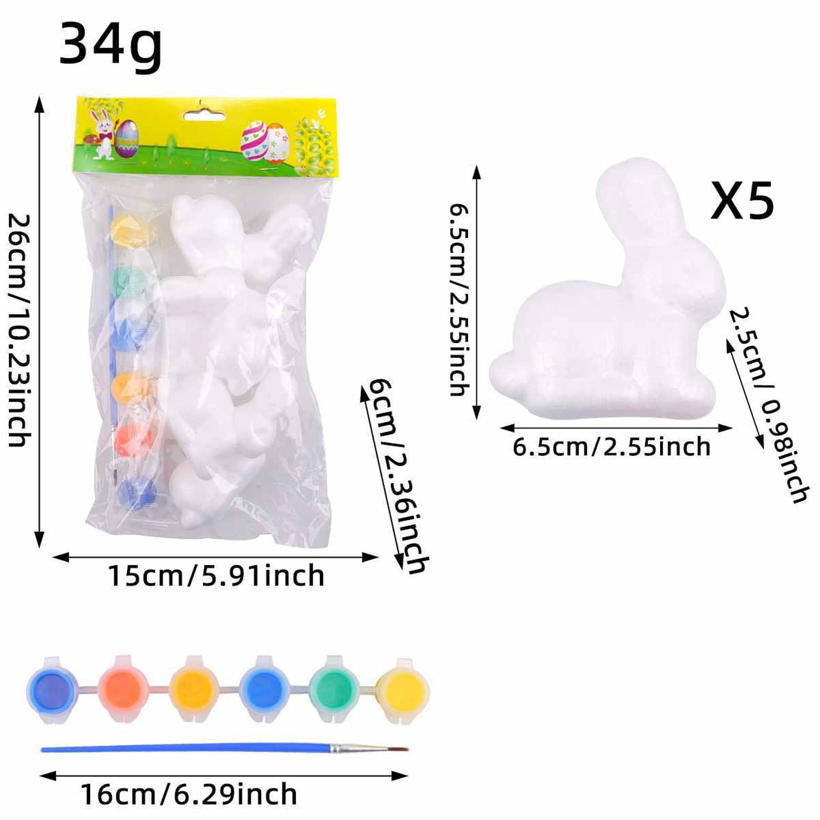 Moocorvic Easter Eggs Painting Kit White Paintable Decorated Egg with Palette and Brushes for Girls and Boys, Art DIY Craft Toys Gifts