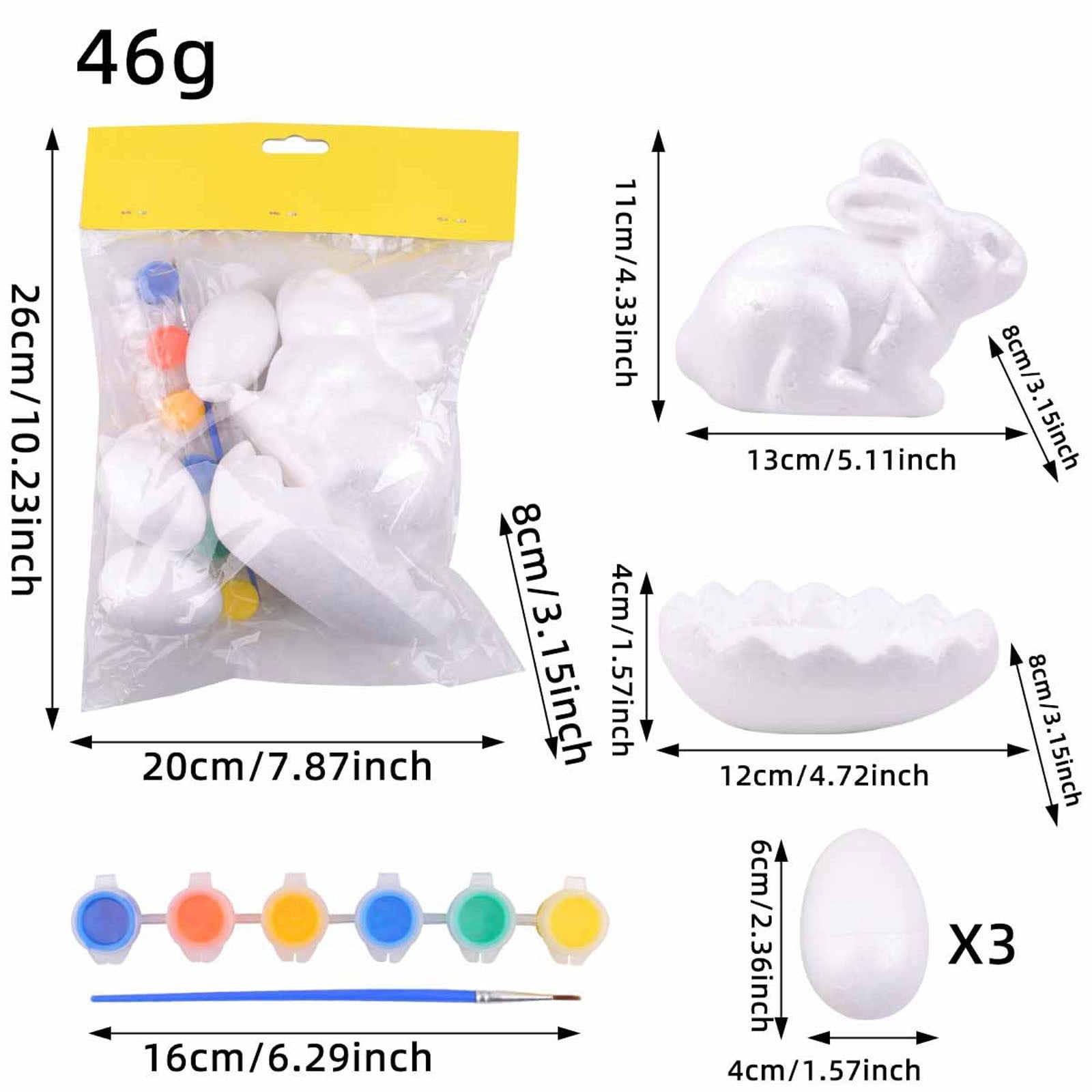 Moocorvic Easter Eggs Painting Kit White Paintable Decorated Egg with Palette and Brushes for Girls and Boys, Art DIY Craft Toys Gifts