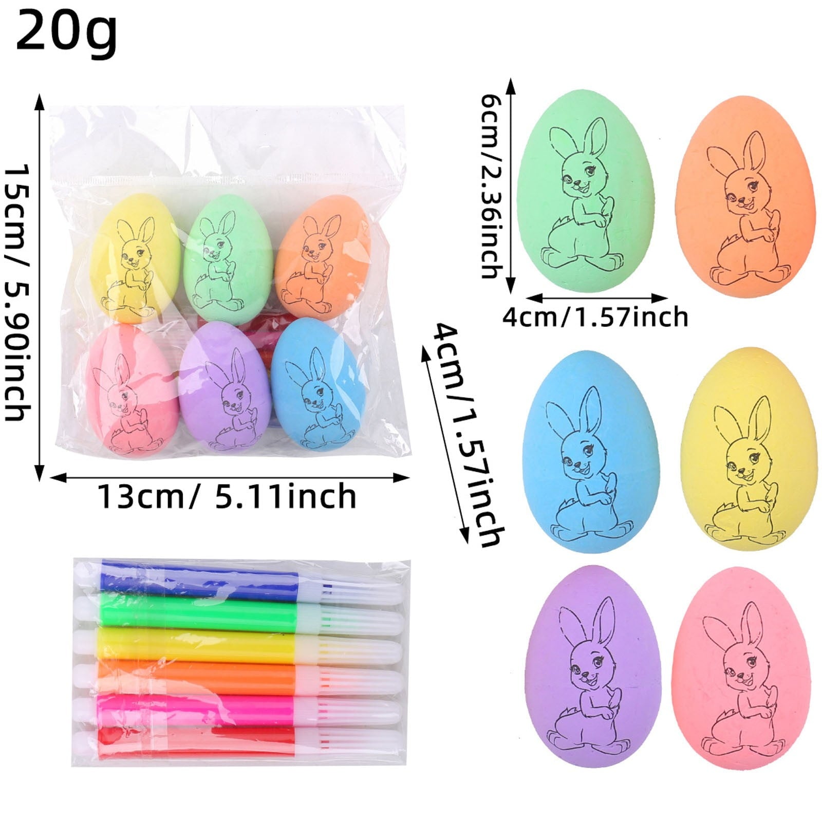Moocorvic Easter Eggs Painting Kit White Paintable Decorated Egg with Palette and Brushes for Girls and Boys, Art DIY Craft Toys Gifts