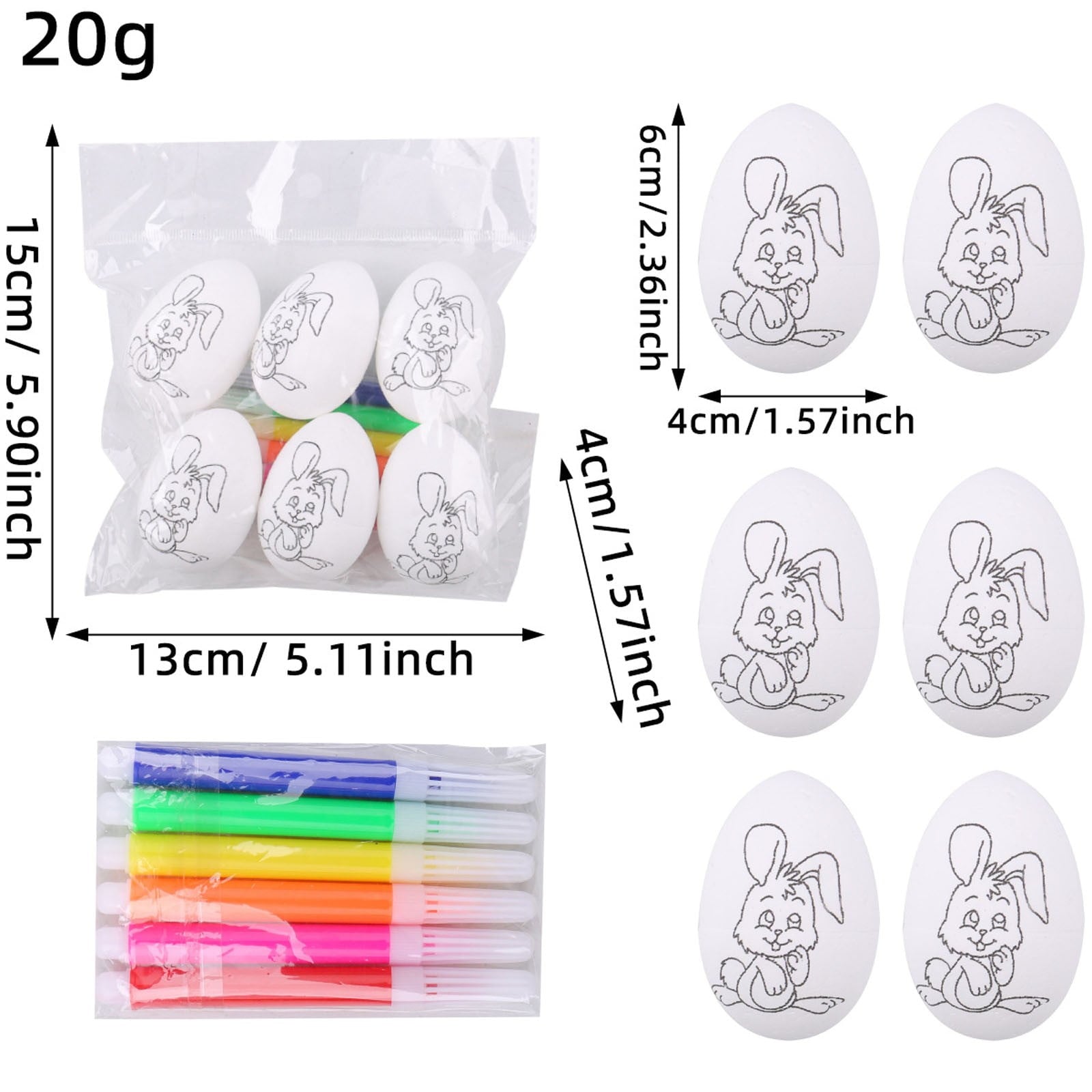 Moocorvic Easter Eggs Painting Kit White Paintable Decorated Egg with Palette and Brushes for Girls and Boys, Art DIY Craft Toys Gifts