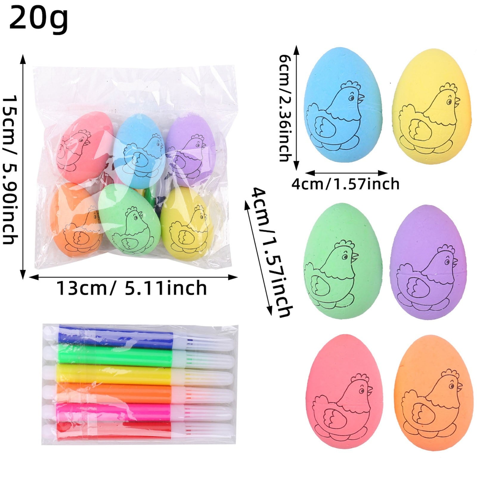 Moocorvic Easter Eggs Painting Kit White Paintable Decorated Egg with Palette and Brushes for Girls and Boys, Art DIY Craft Toys Gifts