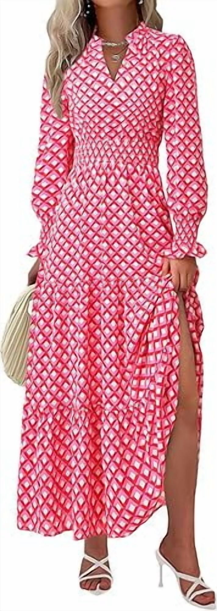 PRETTYGARDEN Women's Floral Maxi Dress Spring Long Sleeve V Neck Casual A Line Long Flowy Boho Party Dresses