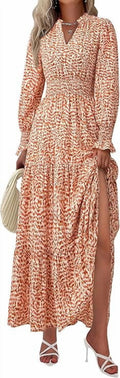 PRETTYGARDEN Women's Floral Maxi Dress Spring Long Sleeve V Neck Casual A Line Long Flowy Boho Party Dresses