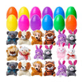 1 Piece Prefilled Easter Eggs with Plush Animal Toys 3 Inch Plastic Easter Eggs Filled with Bunny & Animal Stuffed Toys for Easter Egg Hunt, Party Favors, Classroom Prizes, Basket Surprises