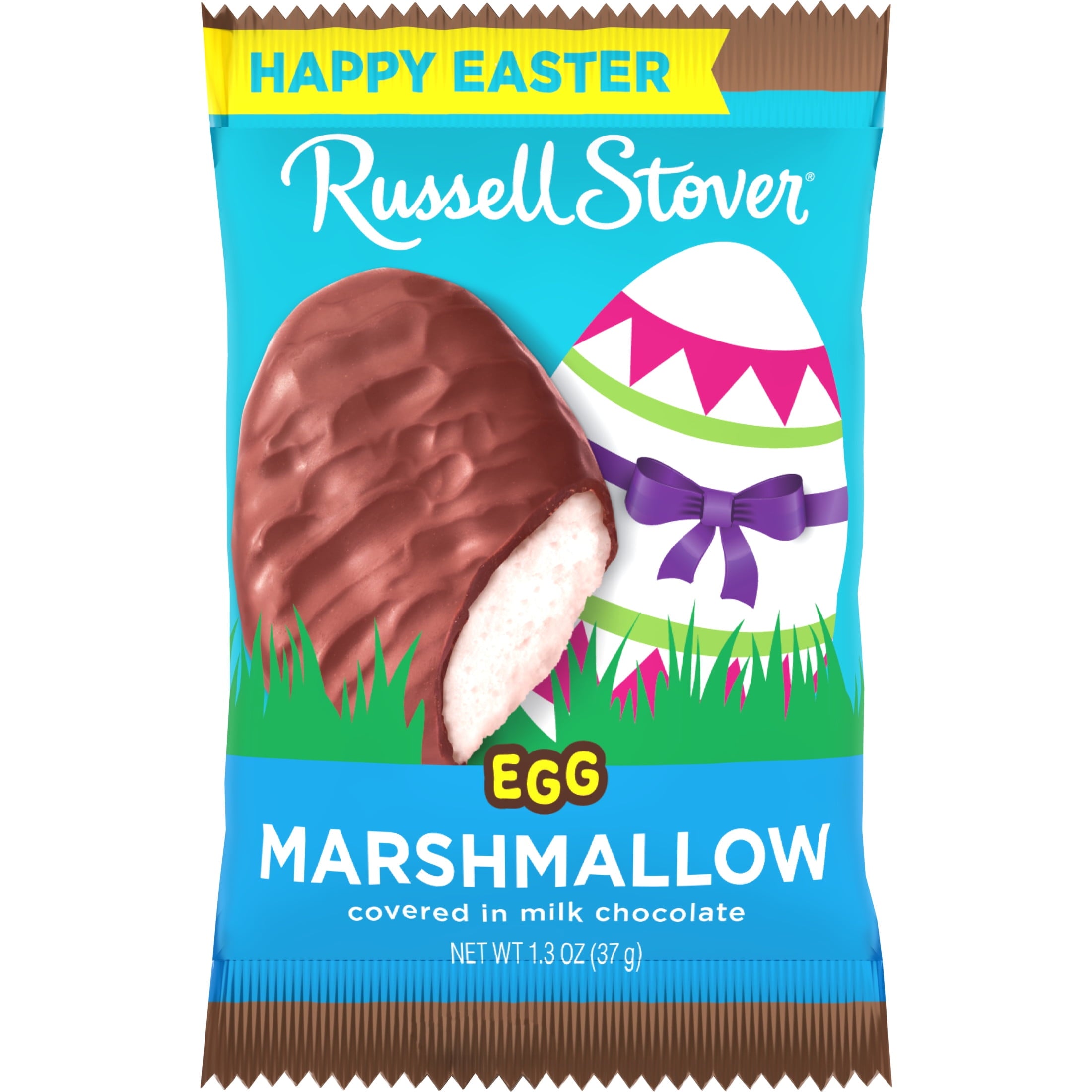 RUSSELL STOVER Easter Marshmallow Milk Chocolate Candy Easter Egg, 1.3 oz.