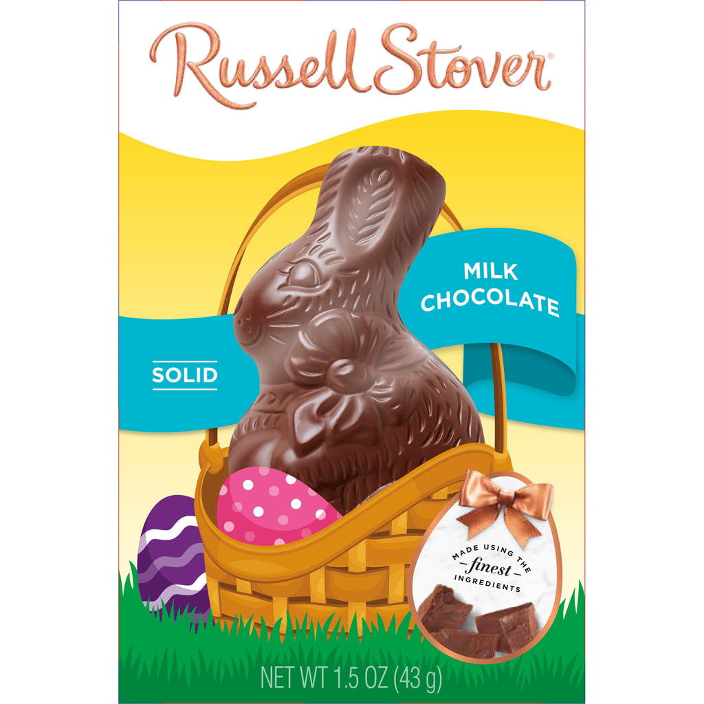 RUSSELL STOVER Easter Bunny Solid Milk Chocolate Rabbit, 1.5 oz