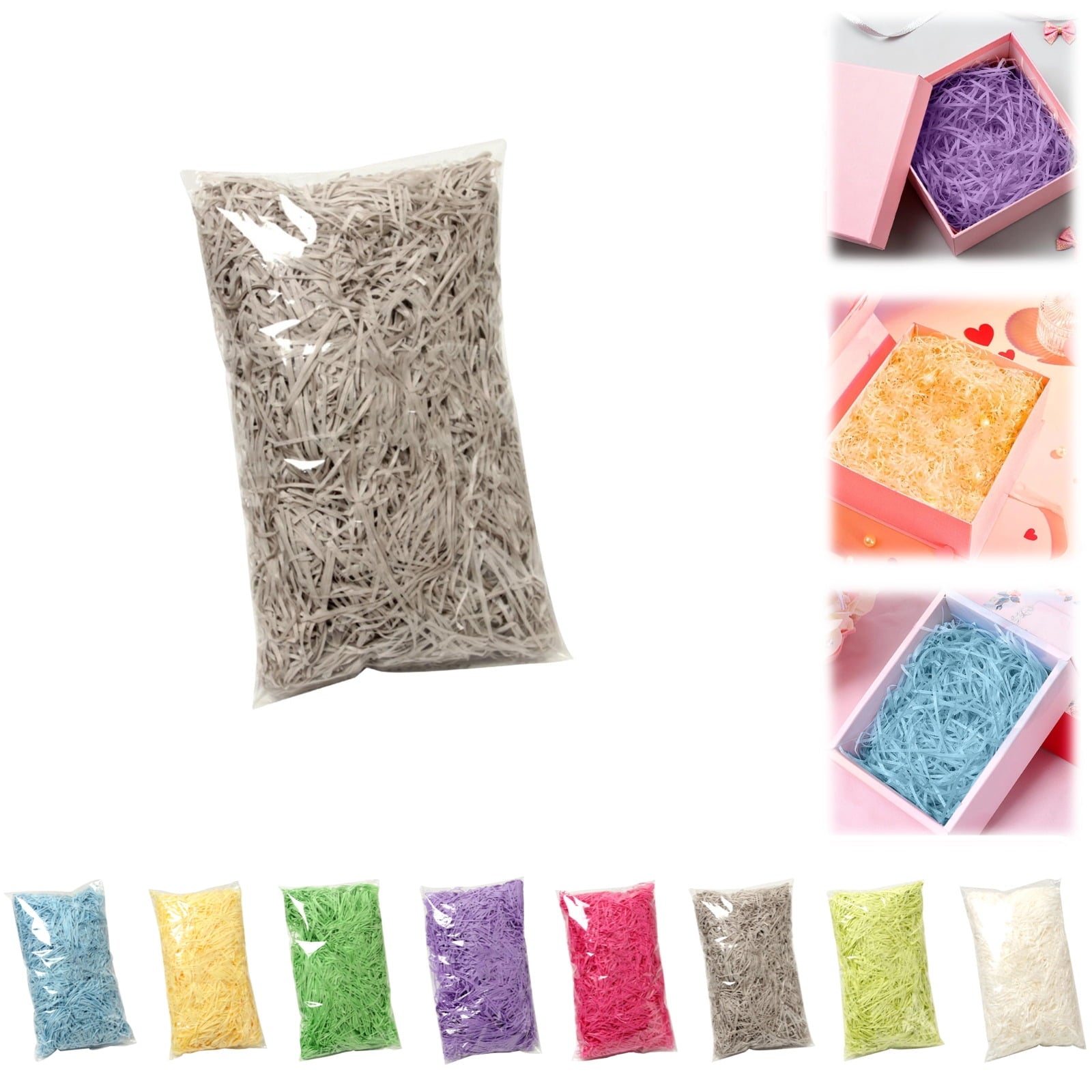 Raffia Paper Shreds, Easter Grass Paper, Crinkle Cut Paper Shred Filler for Gift Wrapping & Basket Filling (Fluorescence Yellow)