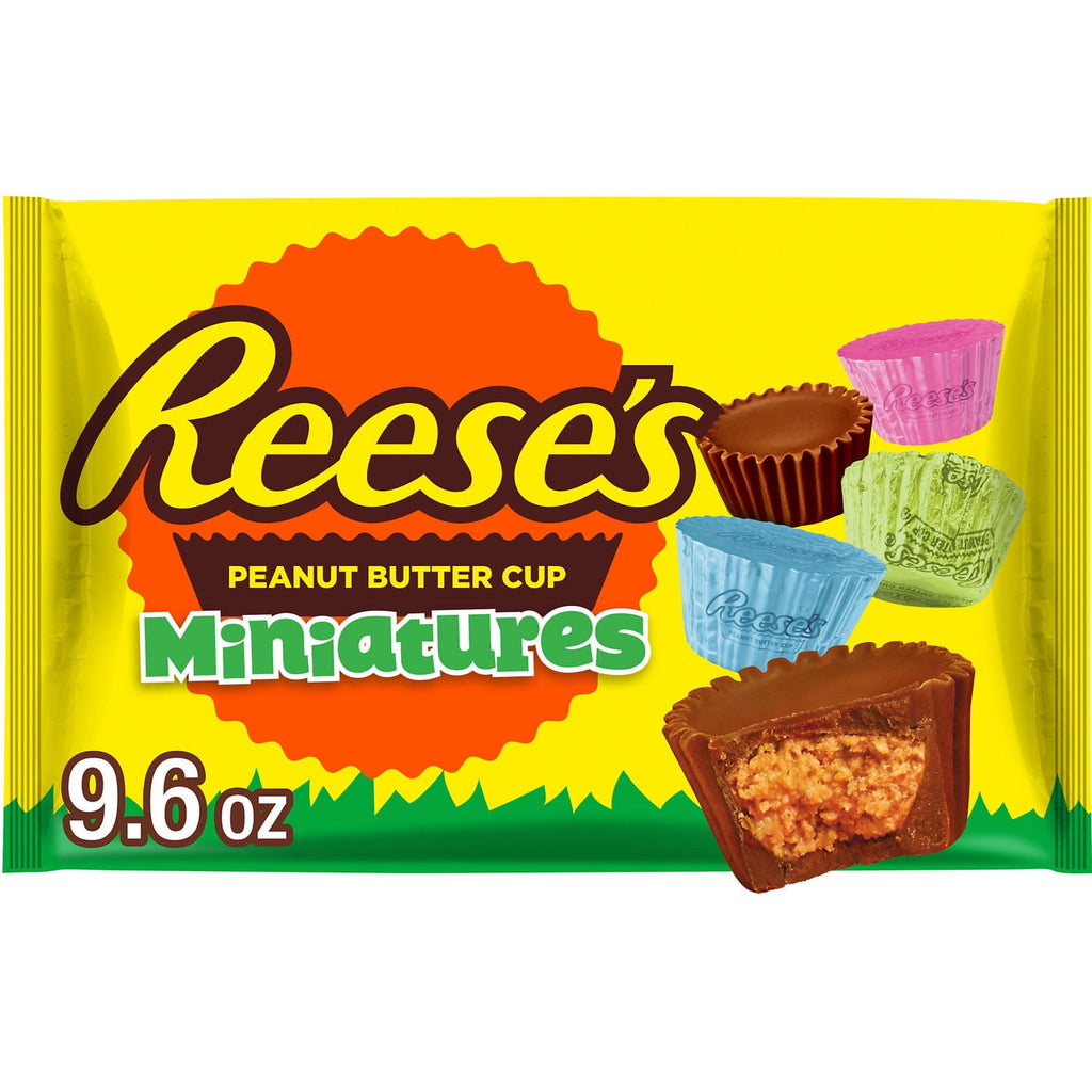 REESE'S Miniatures Milk Chocolate Peanut Butter Cups, Easter Candy Bag, 9.6 oz