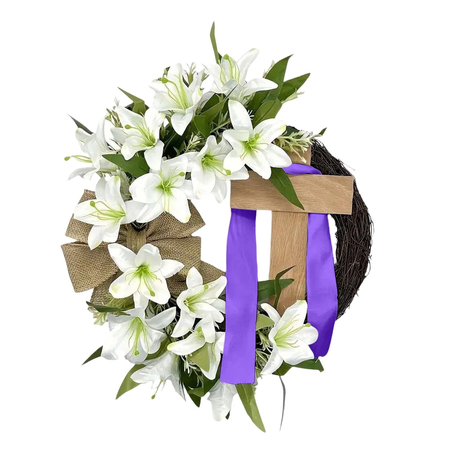 Rijanmt Easter Artificial Flower Wreath With Colorful Eggs,Spring Wreath Hydrangea Daisy Eucalyptus Leaves With Bunny Egg,For Front Door Farmhouse April Holiday Wall Home Window Decor,7.87" Dia