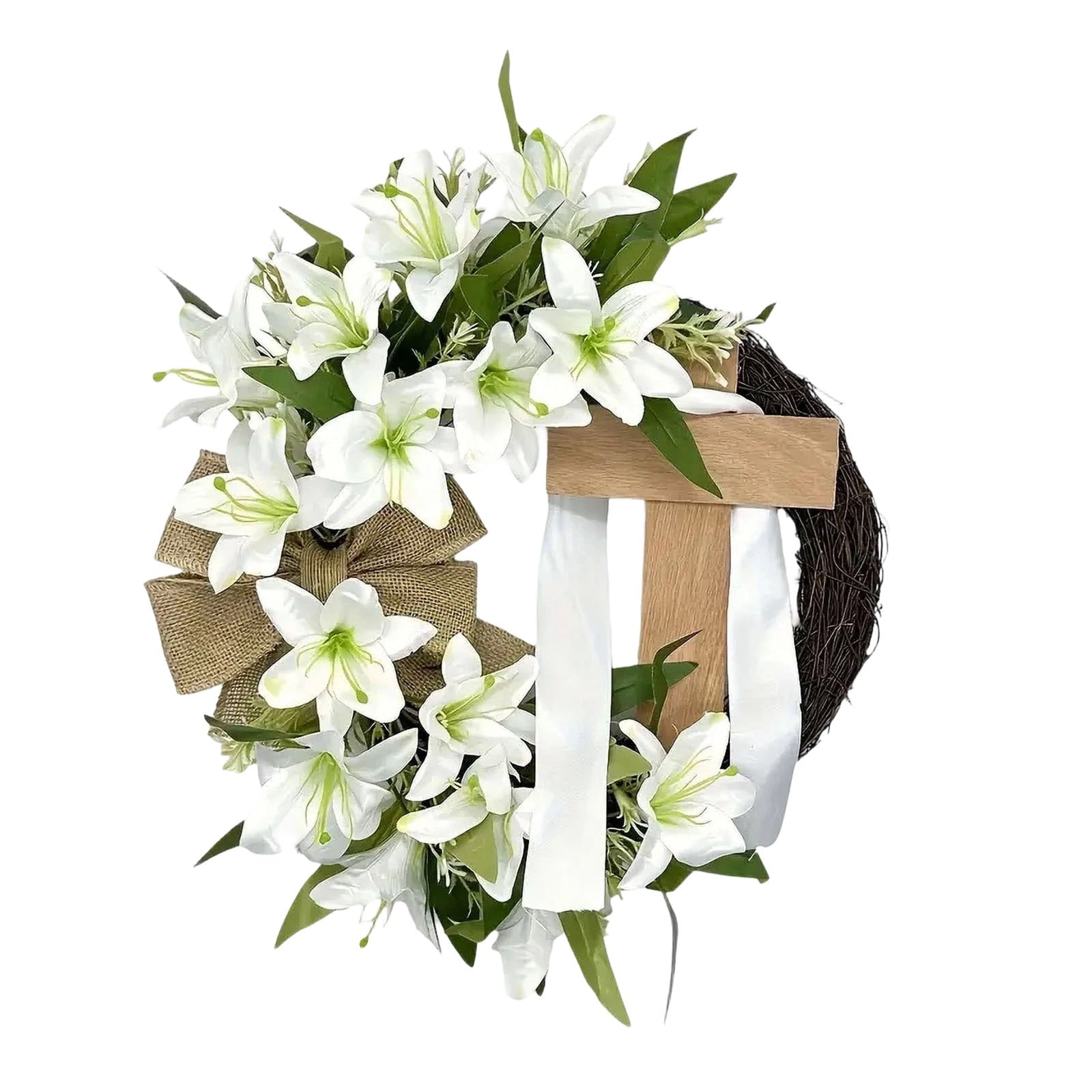 Rijanmt Easter Artificial Flower Wreath With Colorful Eggs,Spring Wreath Hydrangea Daisy Eucalyptus Leaves With Bunny Egg,For Front Door Farmhouse April Holiday Wall Home Window Decor,7.87" Dia