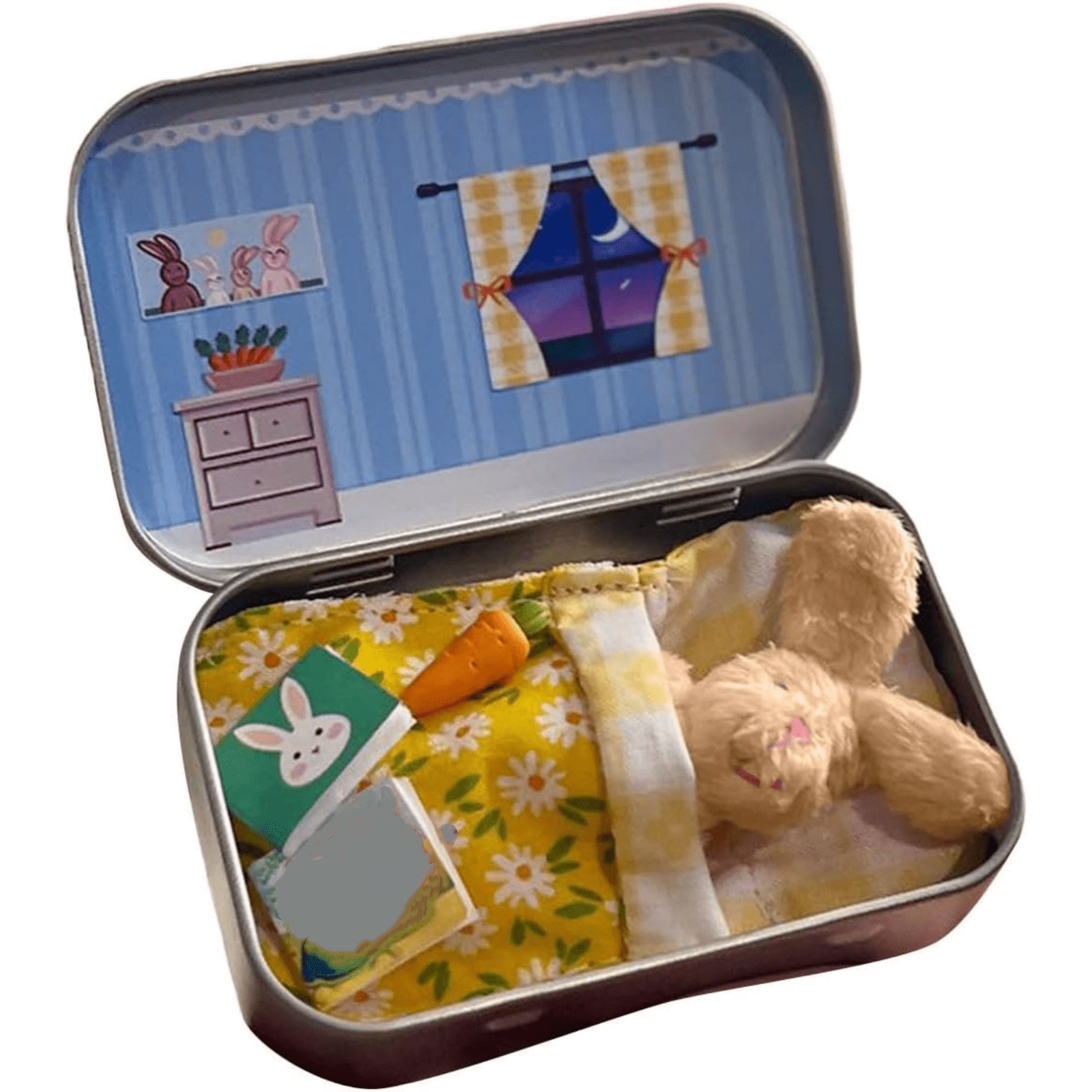 Shiogb Small Pocket Plush Toys, Filled in an Easter Basket, Easter for DIY Pet Adoption, Cute Tin Travel Companions, A