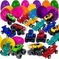 Stargo 8 Pack 3.2" Large Colorful Prefilled Easter Eggs with toys - Racing Cars mini Vehicles pull-back cars, Bright Plastic Easter Eggs Filled Basket Fillers Egg Hunts Party Favors, Boys Goodie Bags