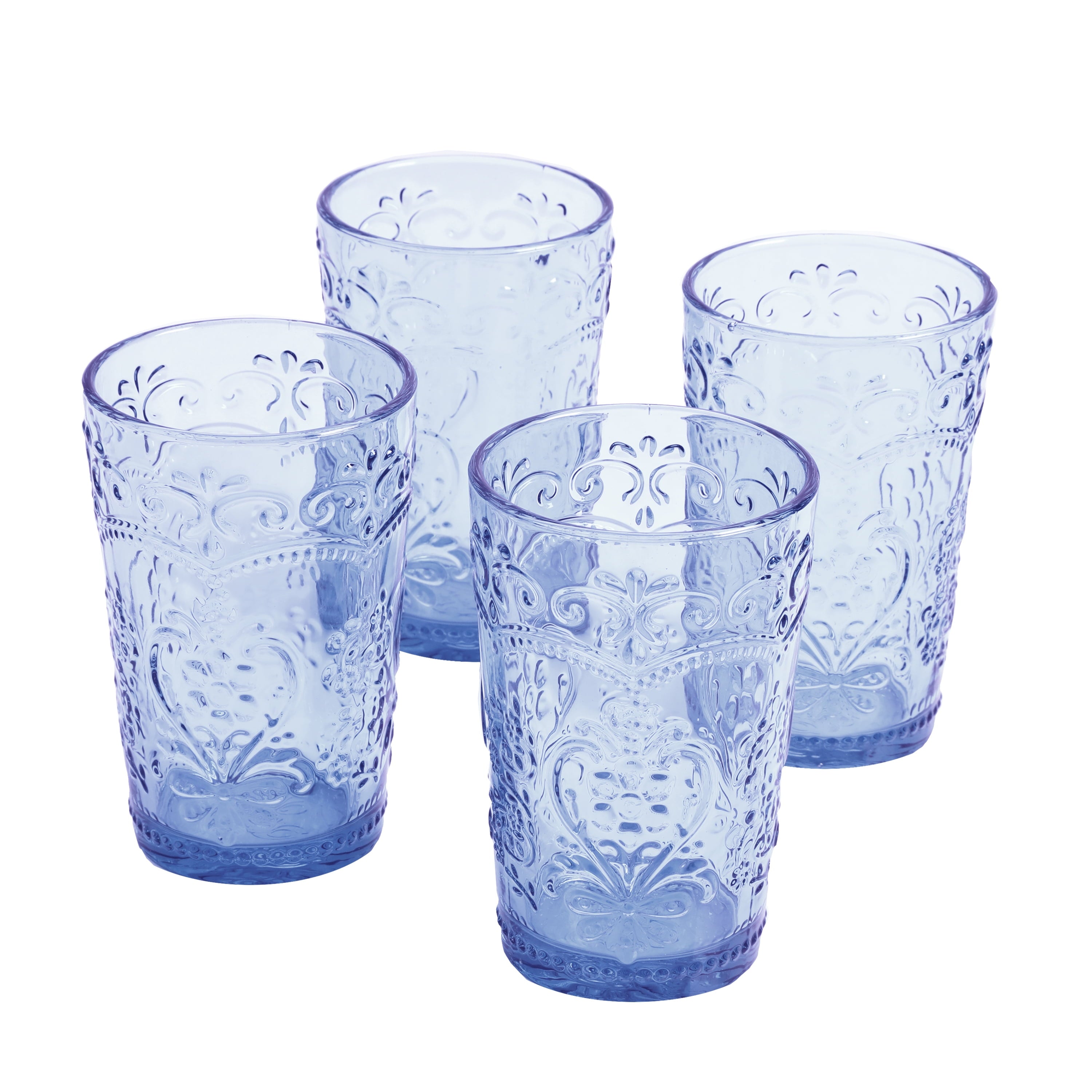 The Pioneer Woman Amelia Pink 15.22-Ounce Glass Tumblers, Set of 4