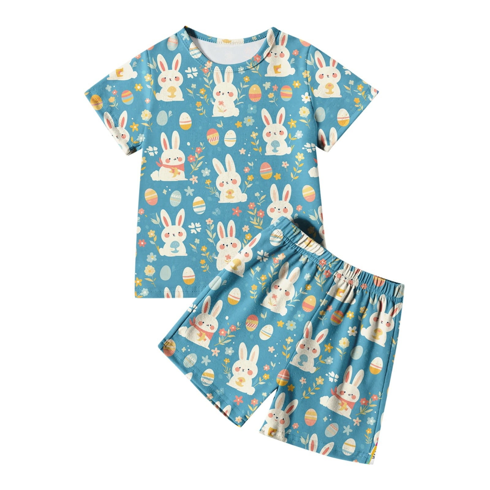 Toddler Baby Boy Summer Outfit two Pieces Easter Graphic Short Sleeve Top Cute Clothes for Kids Boys Girls 3-4 Years