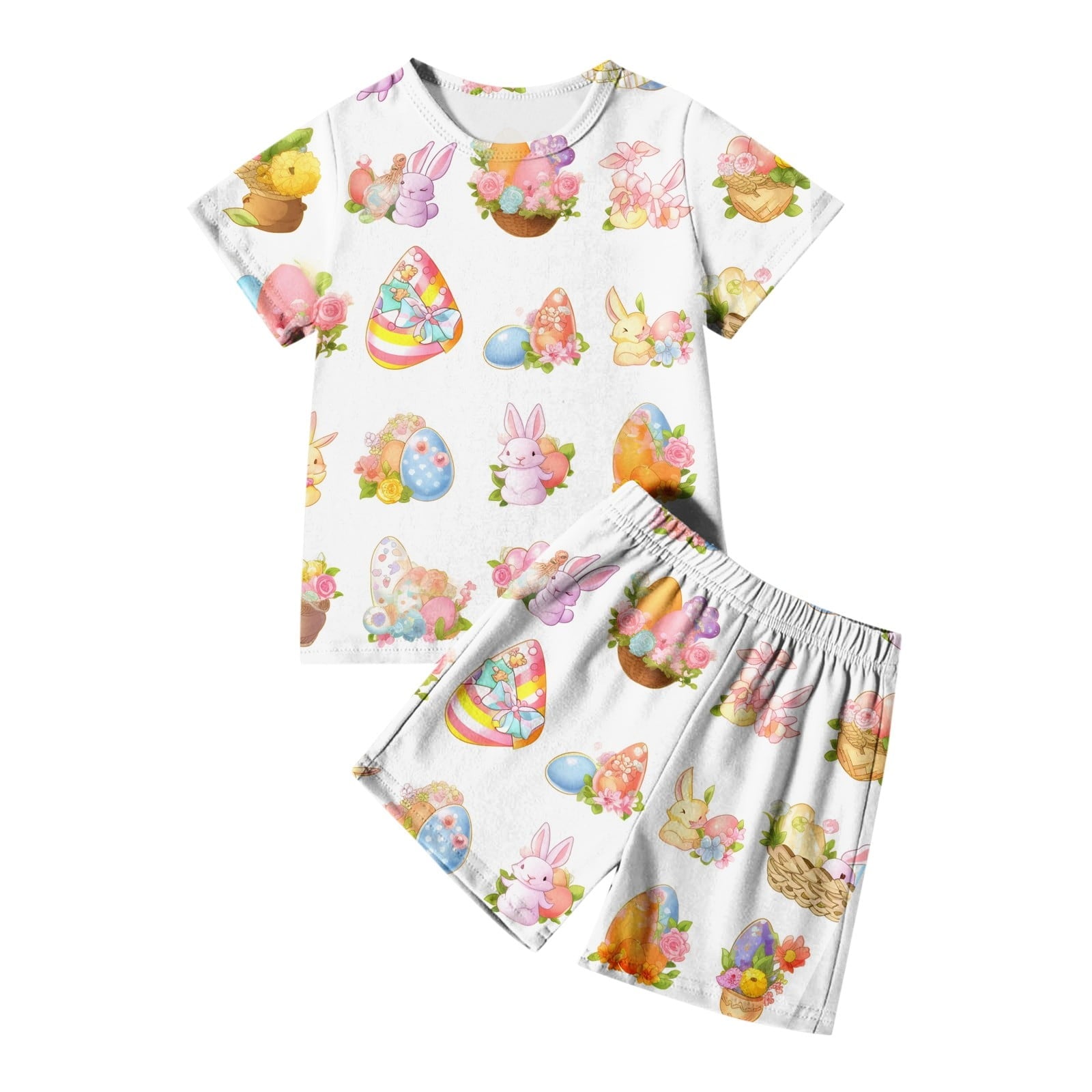 Toddler Baby Boy Summer Outfit two Pieces Easter Graphic Short Sleeve Top Cute Clothes for Kids Boys Girls 3-4 Years