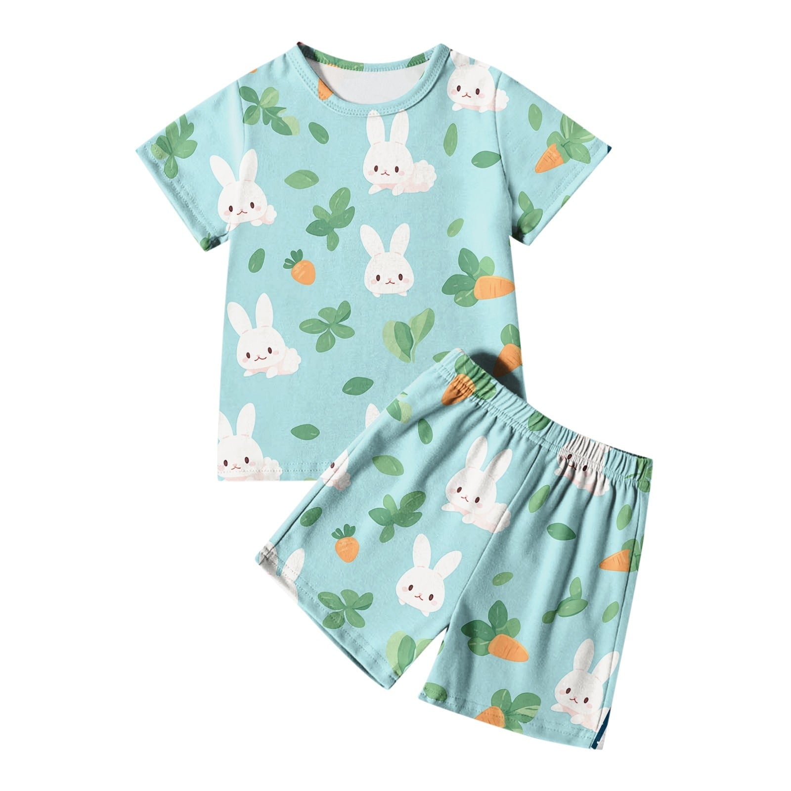 Toddler Baby Boy Summer Outfit two Pieces Easter Graphic Short Sleeve Top Cute Clothes for Kids Boys Girls 3-4 Years