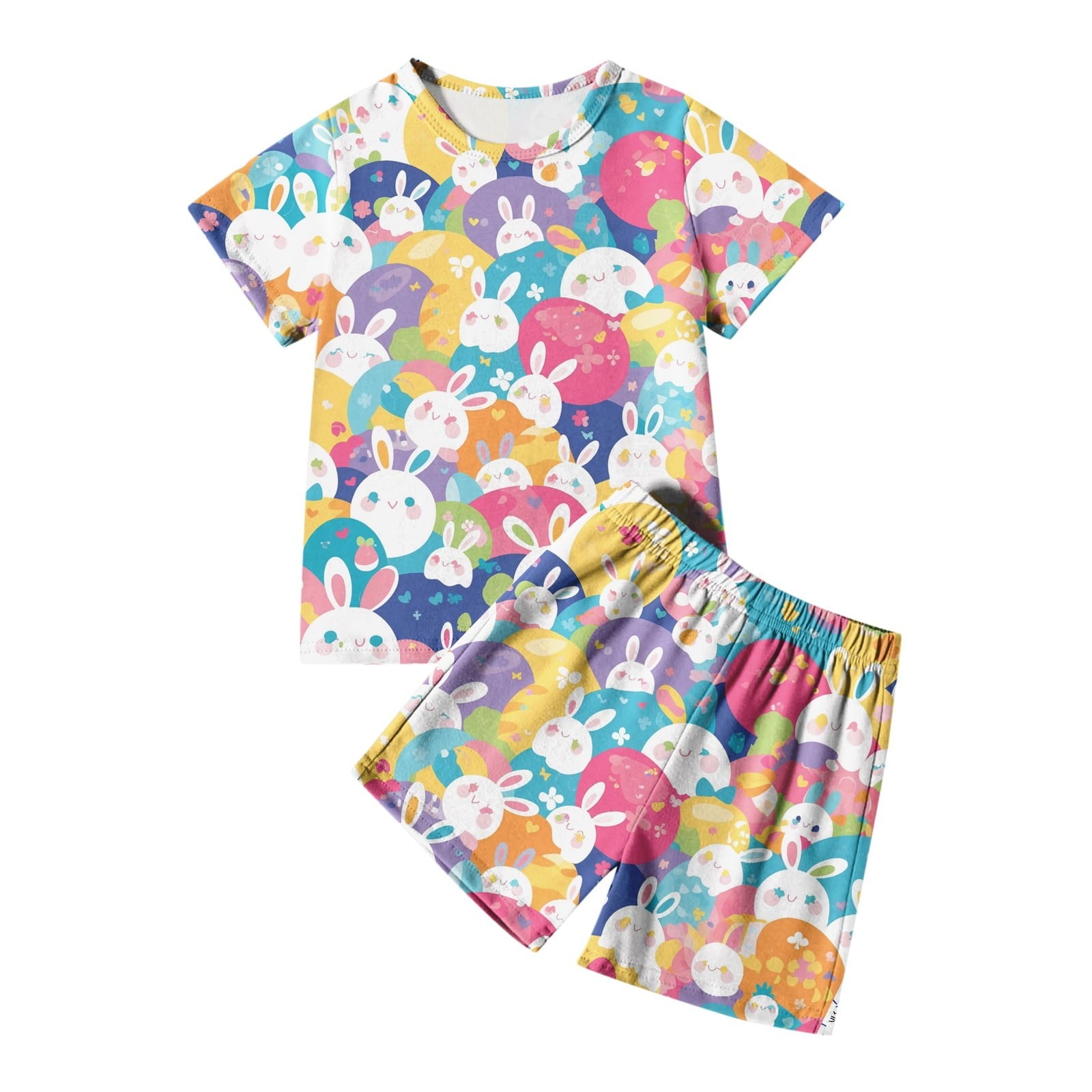 Toddler Baby Boy Summer Outfit two Pieces Easter Graphic Short Sleeve Top Cute Clothes for Kids Boys Girls 3-4 Years