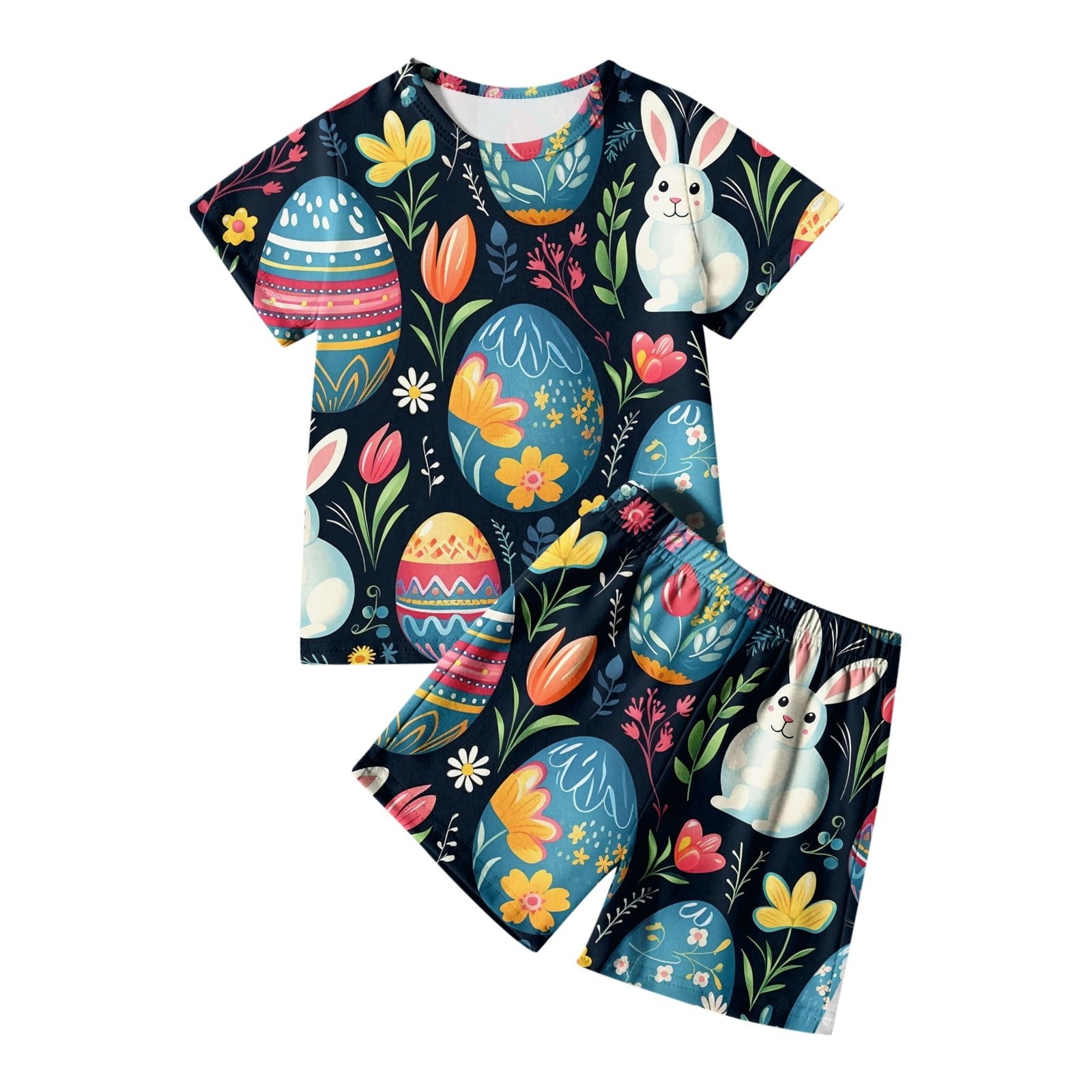Toddler Baby Boy Summer Outfit two Pieces Easter Graphic Short Sleeve Top Cute Clothes for Kids Boys Girls 3-4 Years