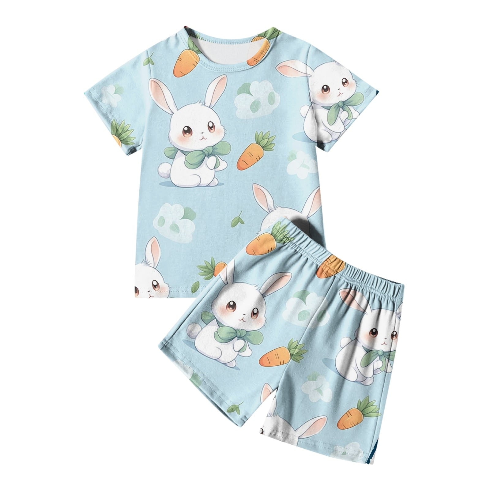 Toddler Baby Boy Summer Outfit two Pieces Easter Graphic Short Sleeve Top Cute Clothes for Kids Boys Girls 3-4 Years