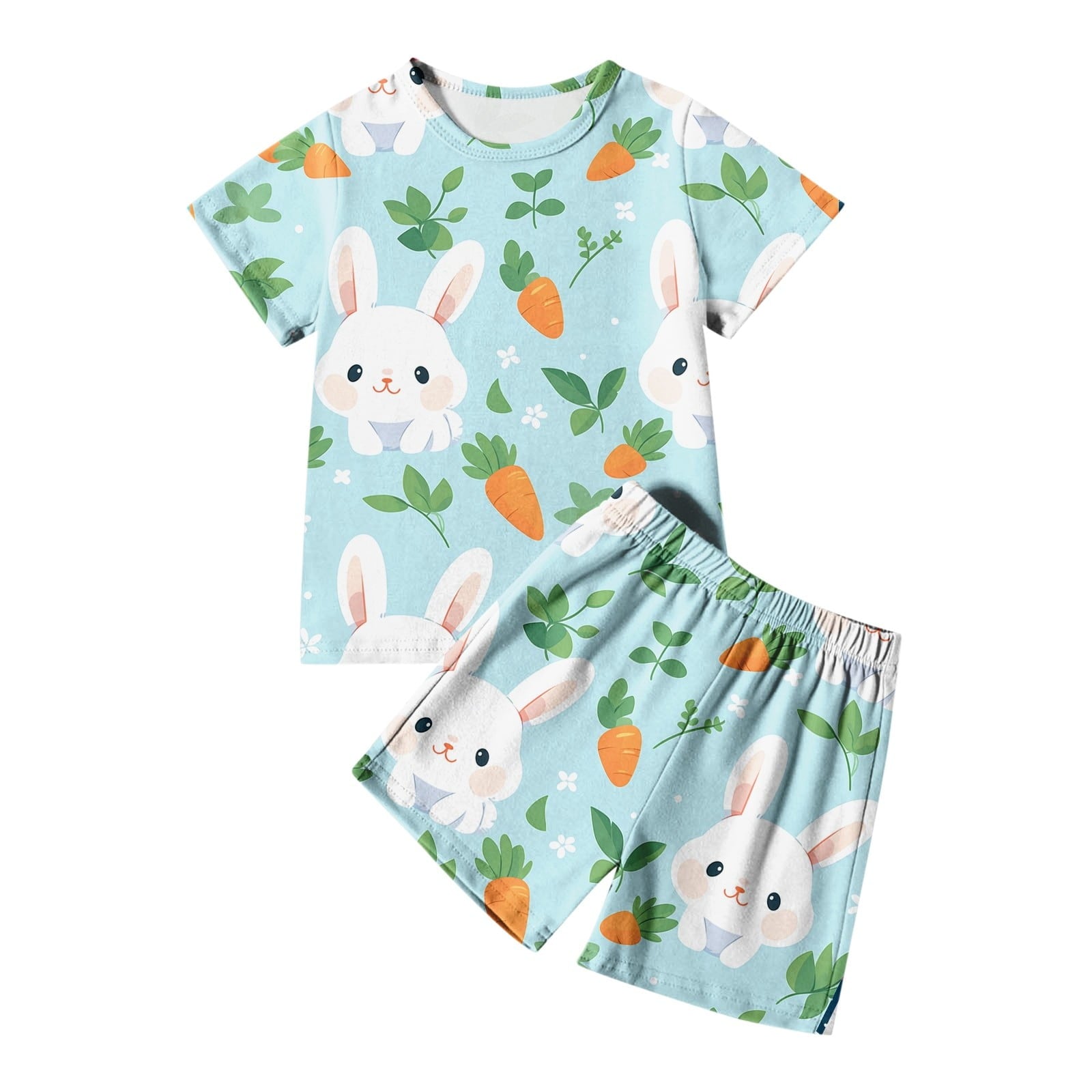 Toddler Baby Boy Summer Outfit two Pieces Easter Graphic Short Sleeve Top Cute Clothes for Kids Boys Girls 3-4 Years