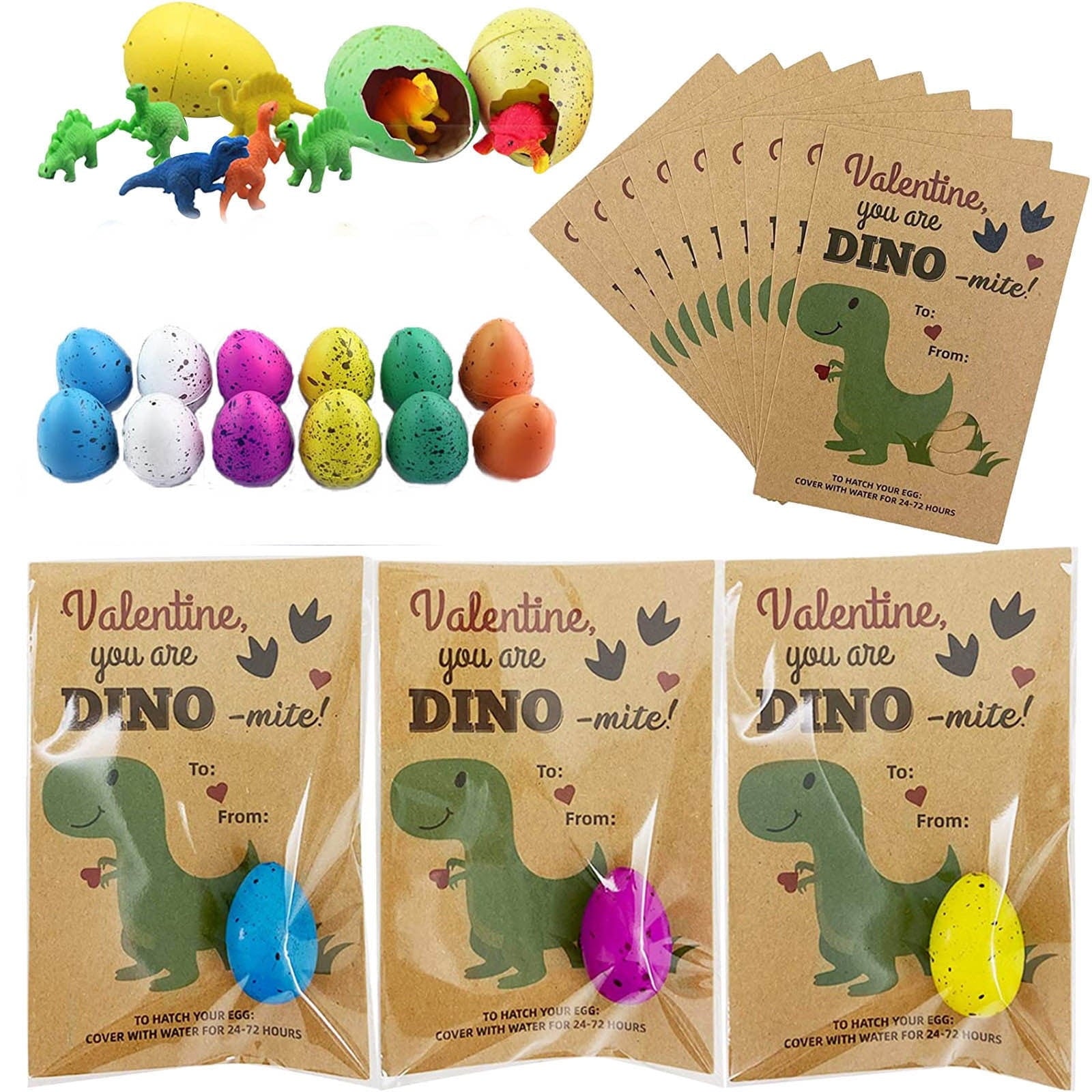 Tyidzon 10 Pcs Hatching Dinosaur Eggs, Easter Eggs Filled Toys for Kids, Dinosaur Toys Gifts for Easter Basket Stuffers, Egg Hunt Fillers and Party Favors