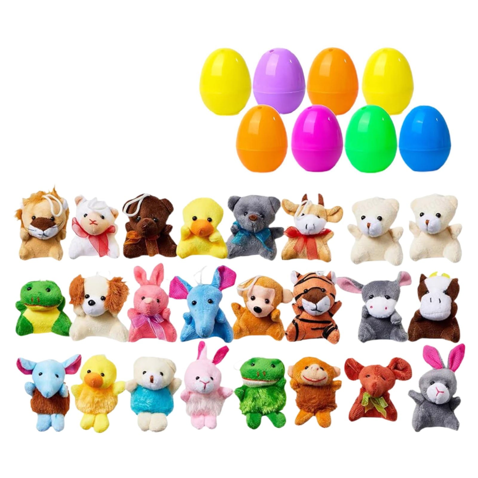 Uuowzo 12/24/36 Pcs Prefilled Easter Eggs Filled with Animals Toys Easter Gifts for Friends and Family, A