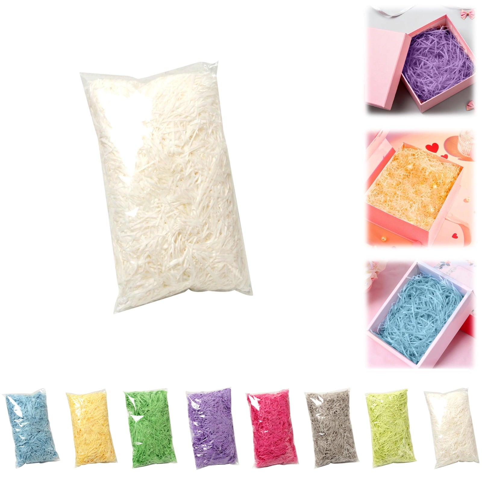Wavy Shredded Paper Filler, Gift Box Shredded Paper Stuffing, Easter Grass Paper, Suitable For Gift Wrapping And Basket Filling. (Fluorescence Yellow)