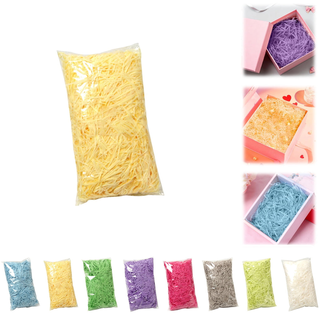 Wavy Shredded Paper Filler, Gift Box Shredded Paper Stuffing, Easter Grass Paper, Suitable For Gift Wrapping And Basket Filling. (Fluorescence Yellow)
