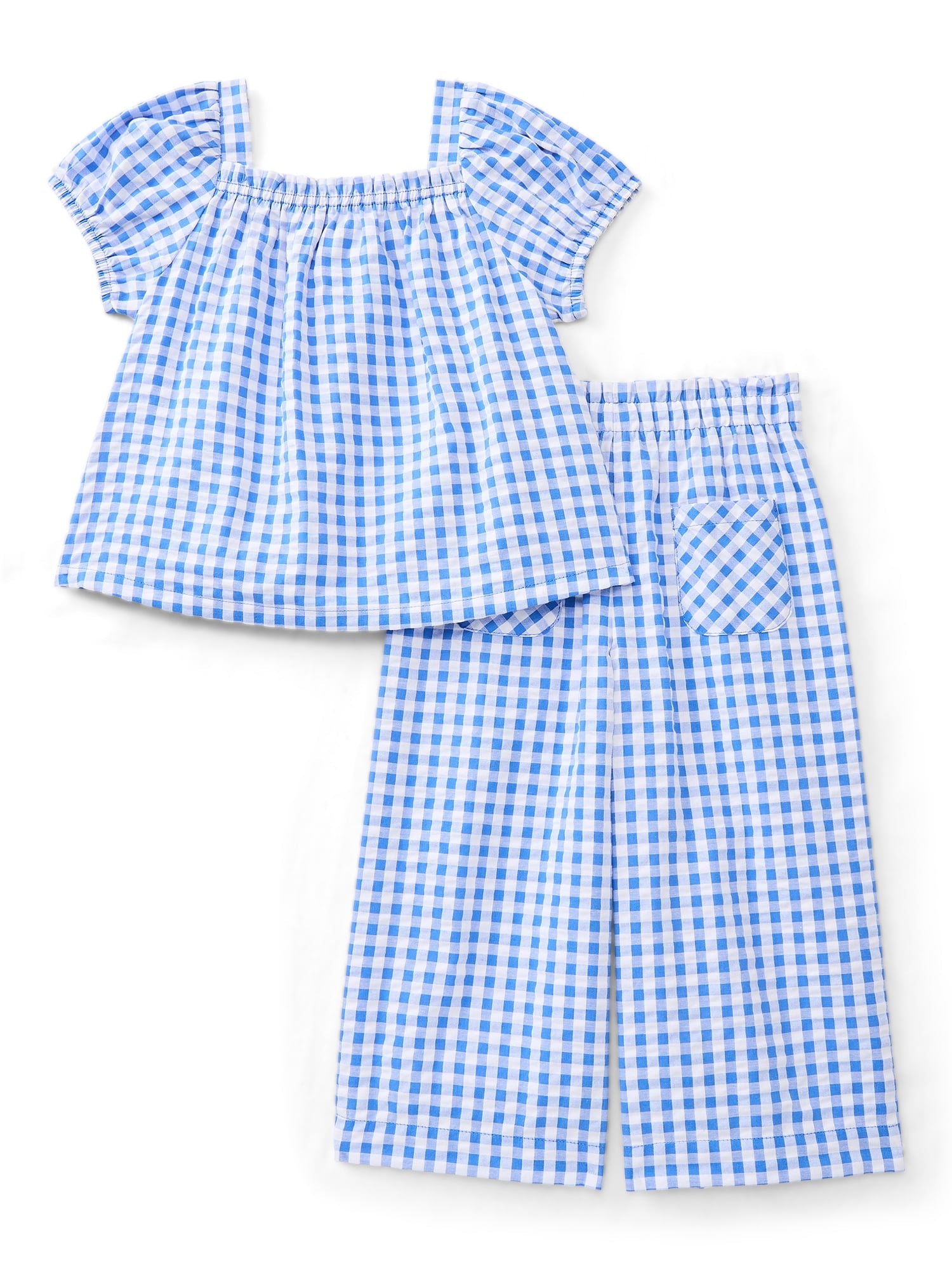 Wonder Nation Toddler Girls' Striped Top and Wide Leg Pants Set, 2-Piece, Sizes 12M-5T