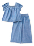 Wonder Nation Toddler Girls' Striped Top and Wide Leg Pants Set, 2-Piece, Sizes 12M-5T
