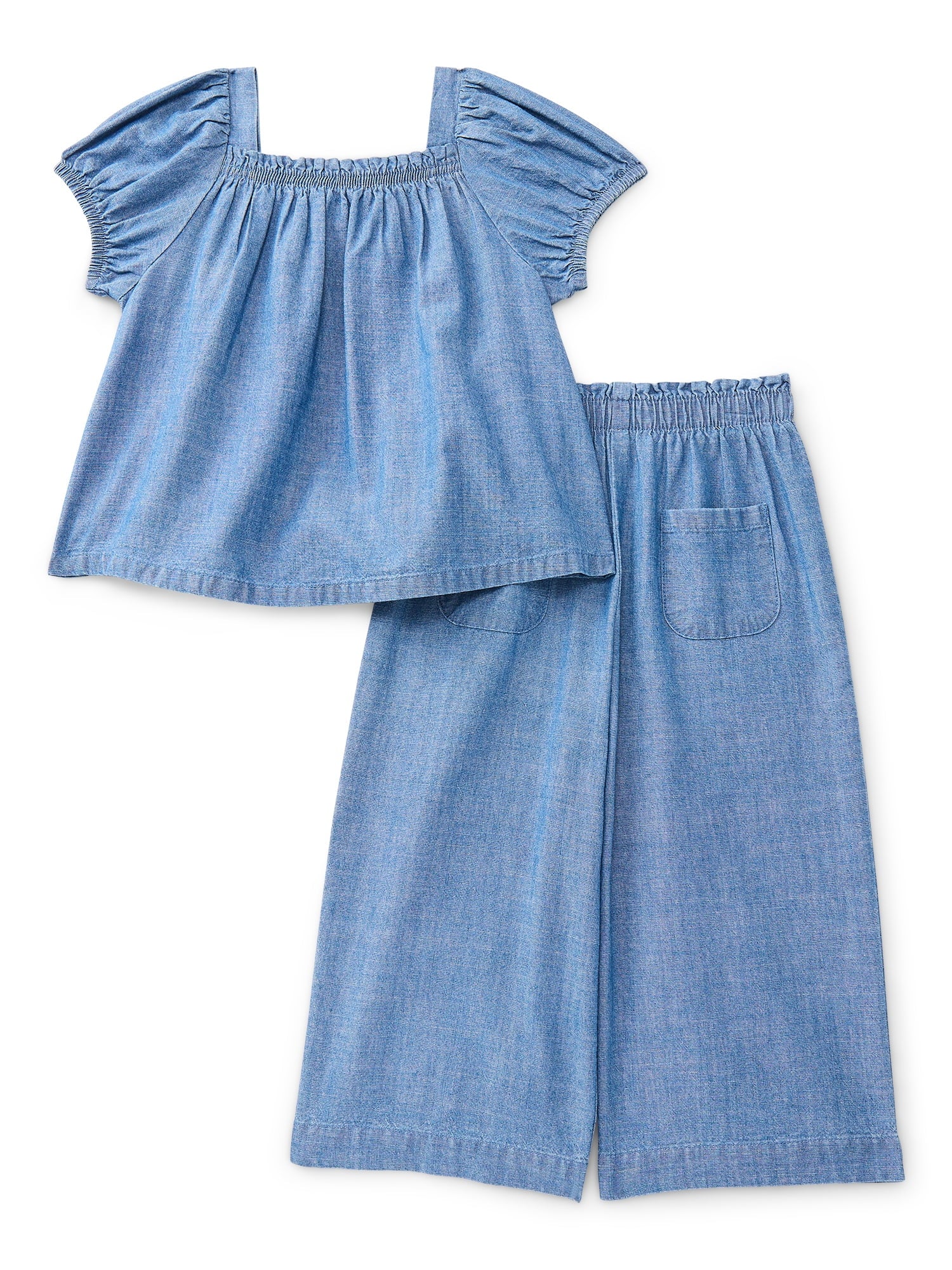 Wonder Nation Toddler Girls' Striped Top and Wide Leg Pants Set, 2-Piece, Sizes 12M-5T
