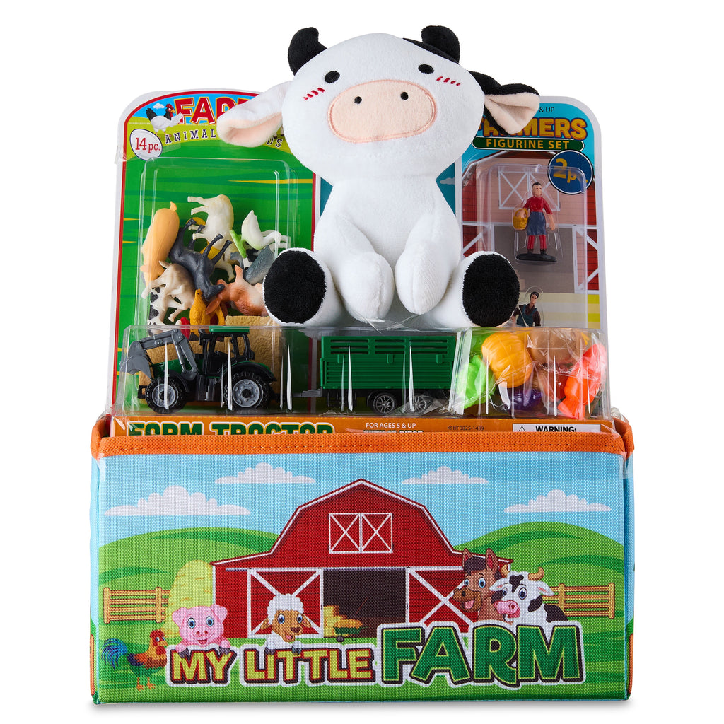 Prefilled 2-in-1 My Little Farm Playmat Bin Easter Basket Gift Set, by Wondertreats