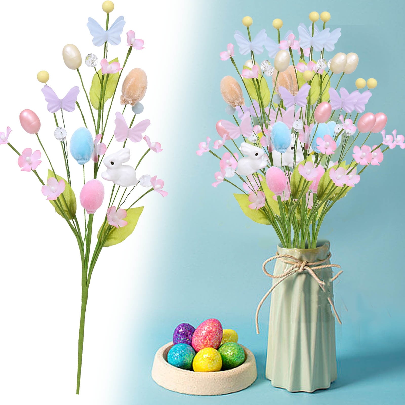 XGFHYJEH Easter Decoration, Solar Easter Lights, Easter Eggs Led String Light, Easter Decorations Outdoors, Easter Yard Decor