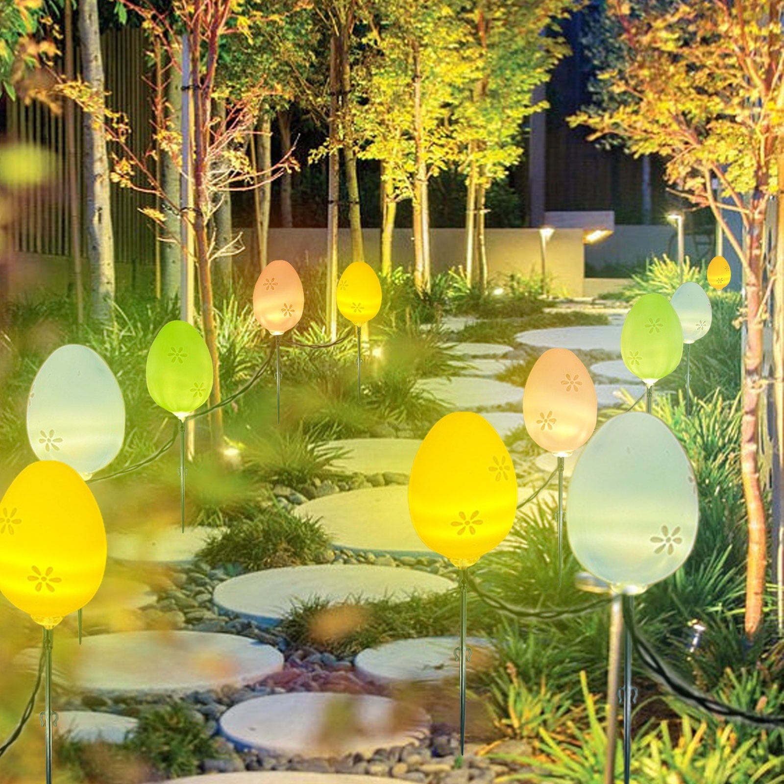 XGFHYJEH Easter Decoration, Solar Easter Lights, Easter Eggs Led String Light, Easter Decorations Outdoors, Easter Yard Decor