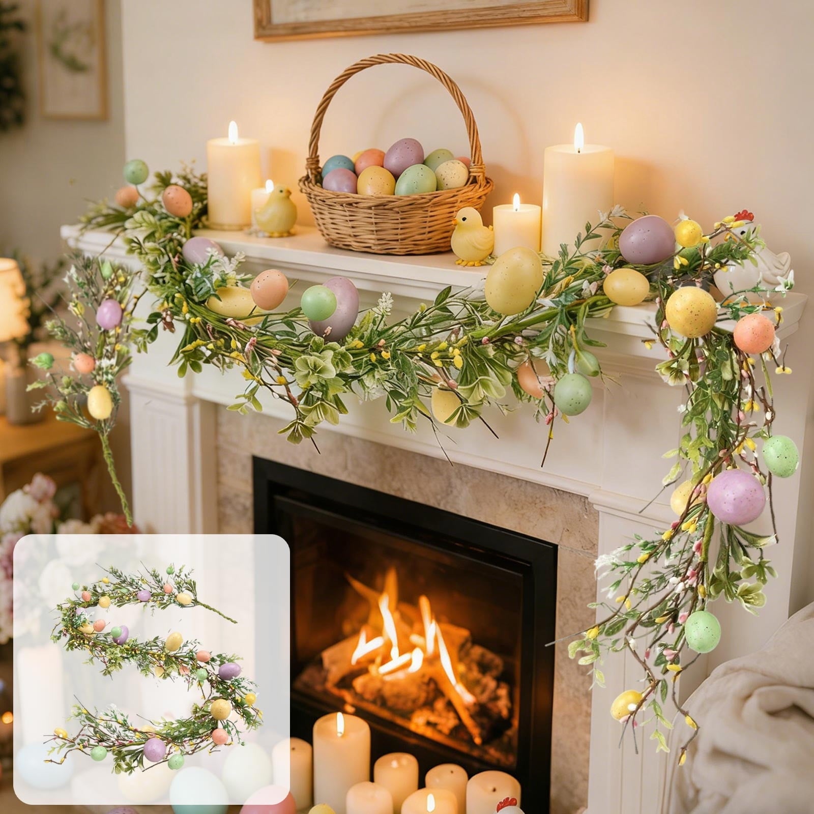 XGFHYJEH Easter Decoration, Solar Easter Lights, Easter Eggs Led String Light, Easter Decorations Outdoors, Easter Yard Decor