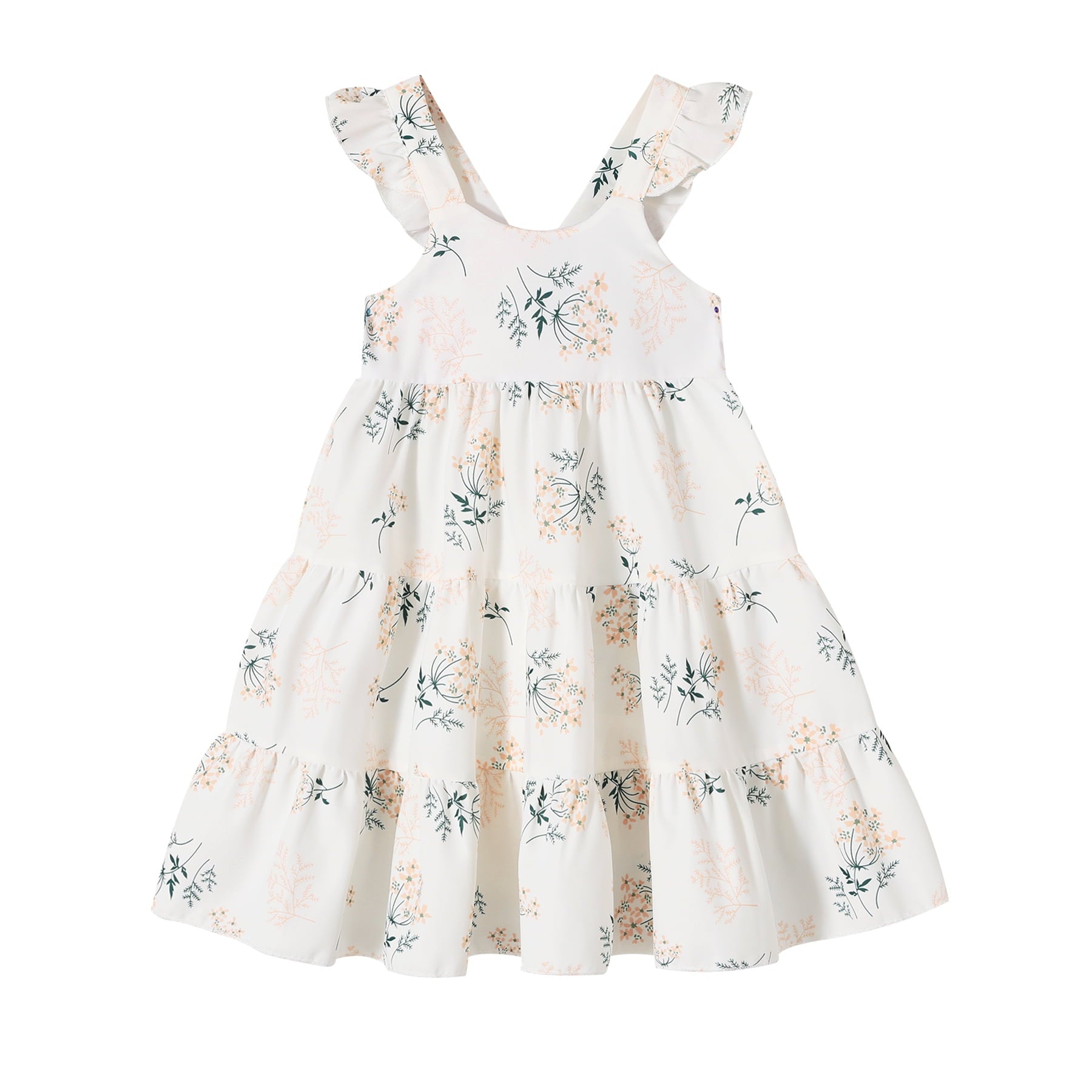 Younger Tree Baby Girls Summer Sleeveless Dress Kid Princess Flower Beach Butterfly Sundress for 18-24 Months