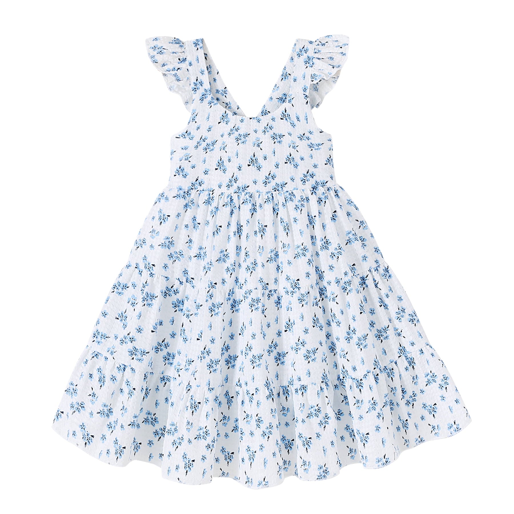 Younger Tree Baby Girls Summer Sleeveless Dress Kid Princess Flower Beach Butterfly Sundress for 18-24 Months