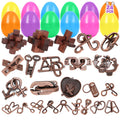 24 Pack Prefilled Easter Eggs with Brain Teaser Puzzles Toys Easters Egg Filled for Kids Boys Girls Easters Basket Stuffers for Kids Teens Adults Easter Eggs Hunt Game Classroom Prize Supplies