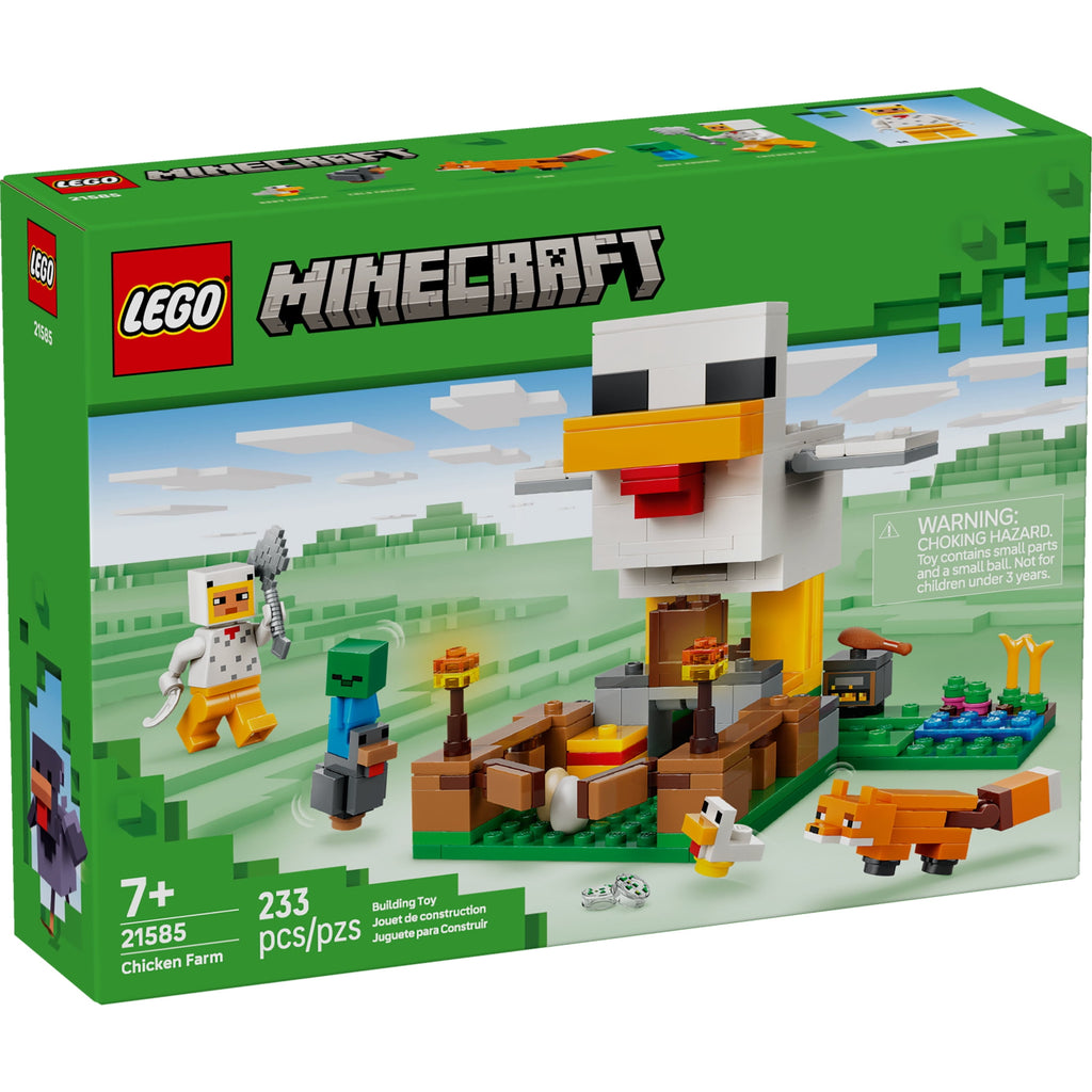 LEGO Minecraft Chicken Farm - Building Toy for Boys & Girls, Ages 7+ - Easter Basket Stuffer for Kids - Video Game Playset for Fans - W/ Chicken Fan Minifigure - 21585
