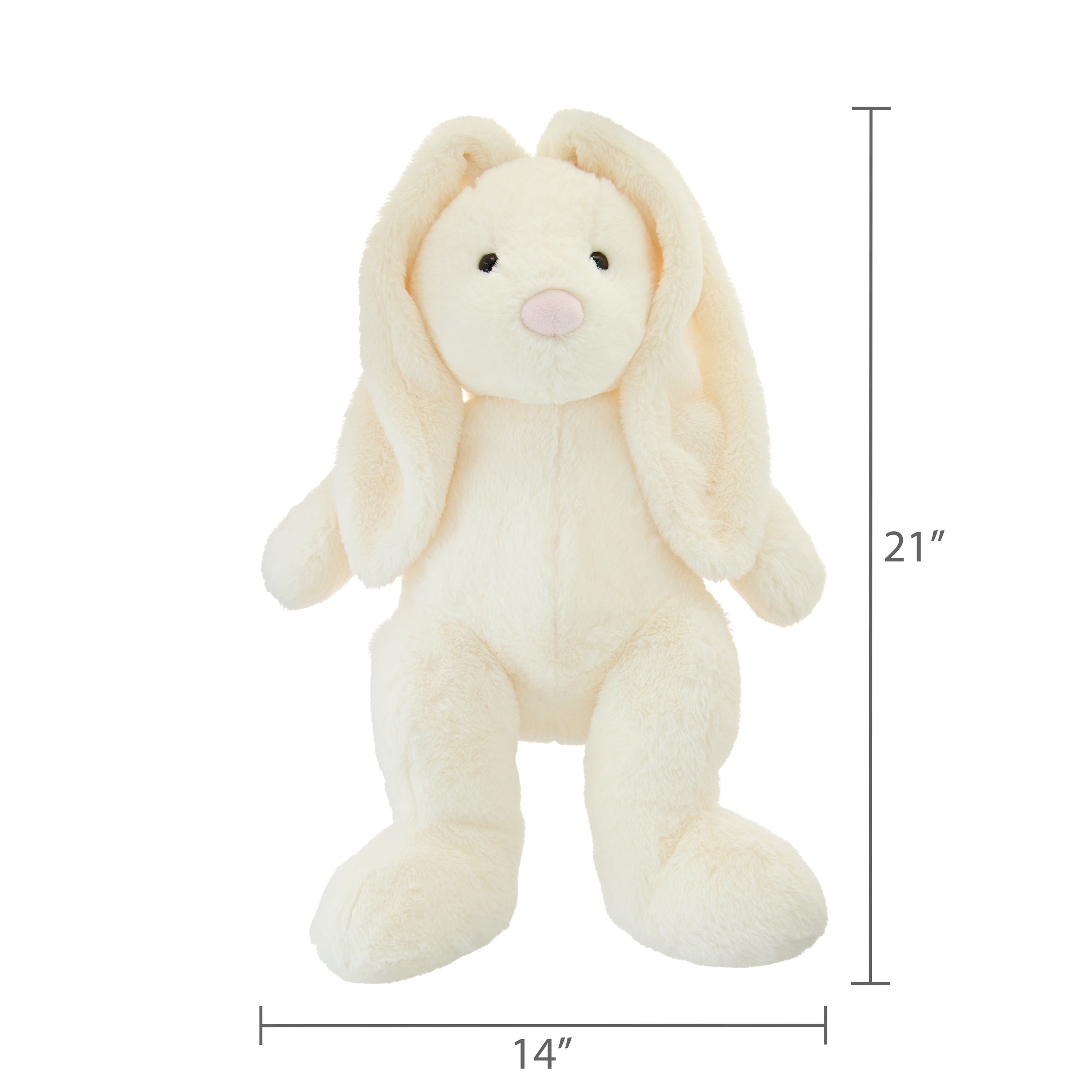Large Long Ear Bunny Plush, Cream, 21", Easter by Way To Celebrate