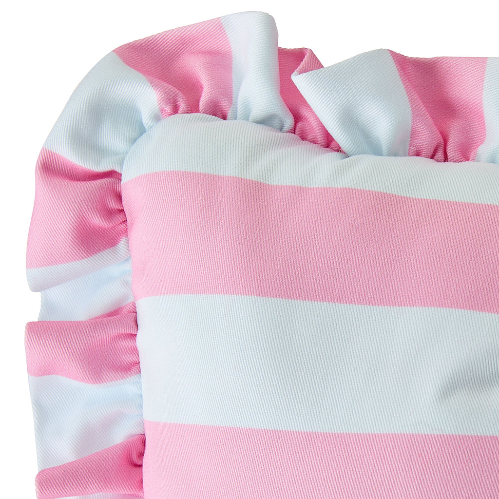 Striped Bow Decorative Pillow, Pink and White, 18" x 13", Easter by Way To Celebrate