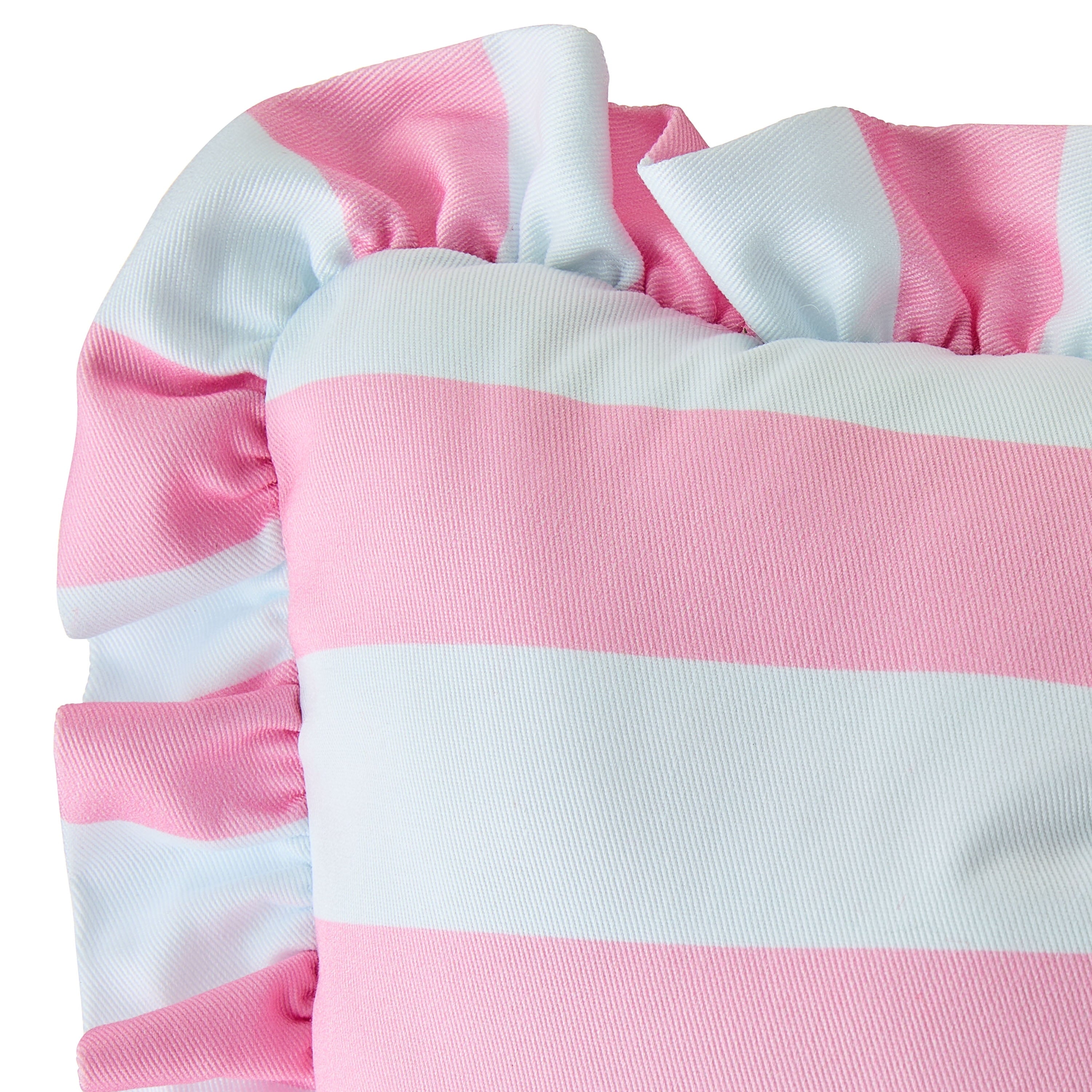 Striped Bow Decorative Pillow, Pink and White, 18" x 13", Easter by Way To Celebrate