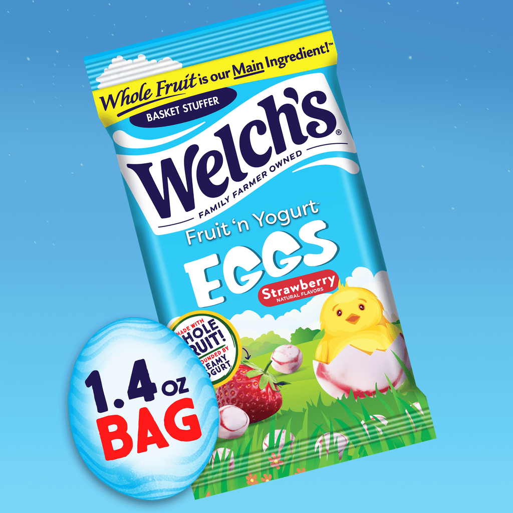 Welch's Fruit Snacks, Easter, Fruit 'n Yogurt Strawberry Eggs, 1.4 oz