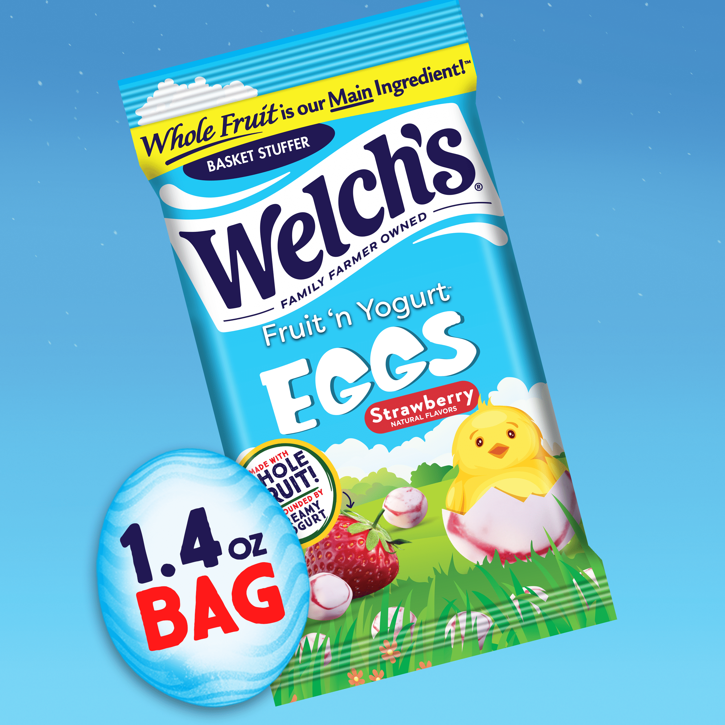 Welch's Fruit Snacks, Easter, Fruit 'n Yogurt Strawberry Eggs, 1.4 oz