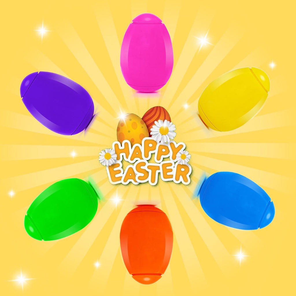 Prefilled Easter Eggs Spinner Balls Toy for Kids Boys Girls Toddlers Easter Basket Stuffers Fillers for Easter Egg Hunt Party Favors